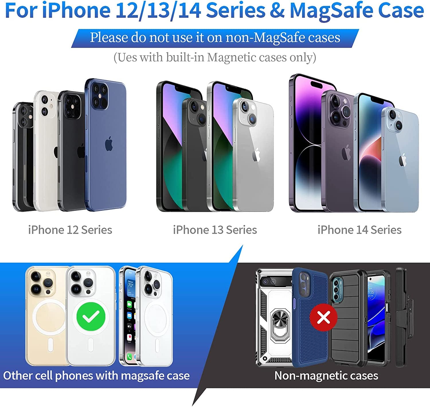 Senose Magnetic Wallet Compatible for Magsafe, Lycra Phone Card Holder Double Layer Card Wallet Compatible for Iphone 14 Pro Max/14 Pro/14/13 Pro Max/13 Pro/13/12 Pro Max/12 Pro/12 (Black)  Senose   