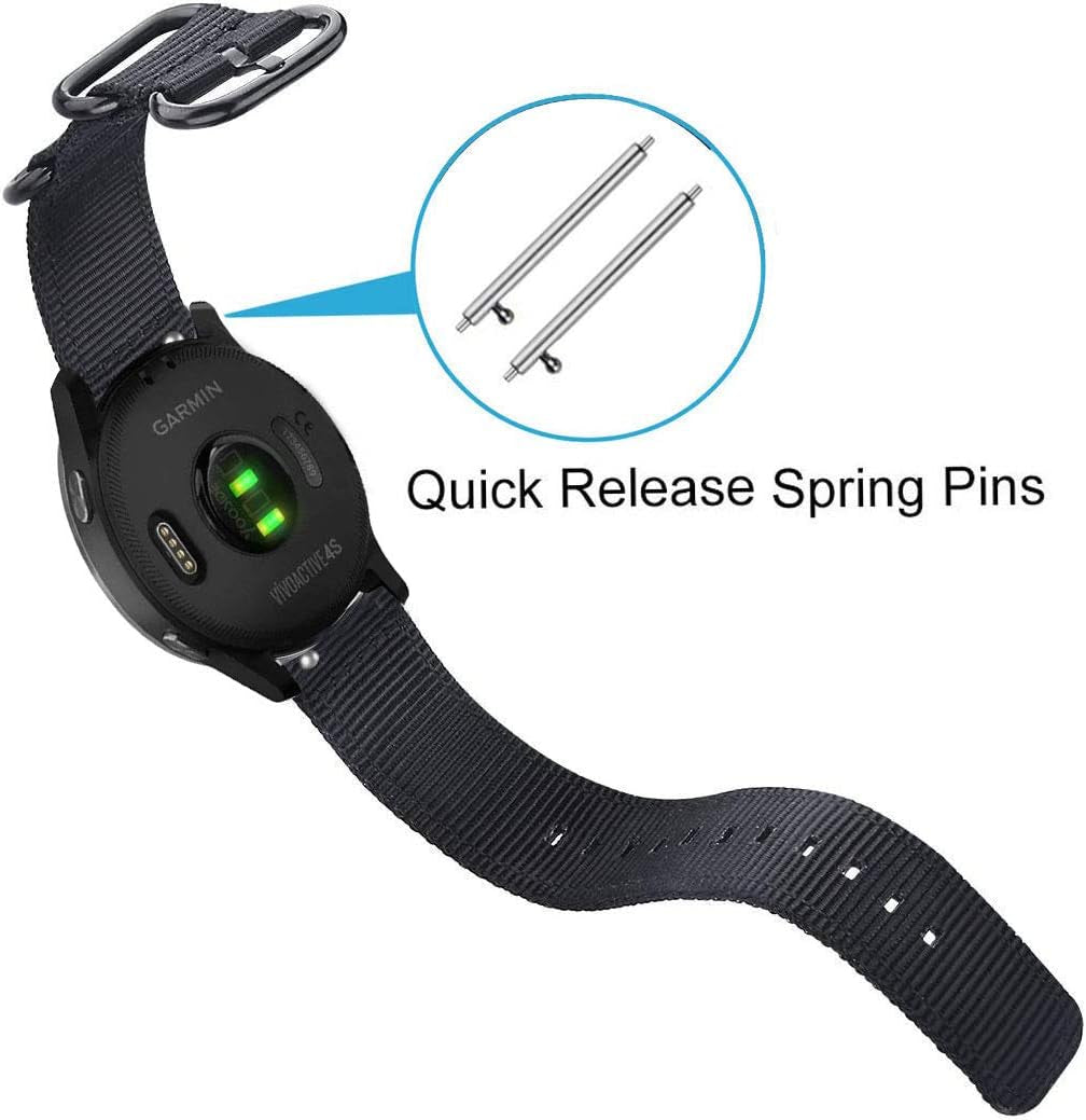 Vicrior Bands Compatible with Garmin Venu SQ Music, Premium Soft Nylon Quick Release Replacement Strap Watch Band for Garmin Venu Sq/Sq Music, Black  ViCRiOR   