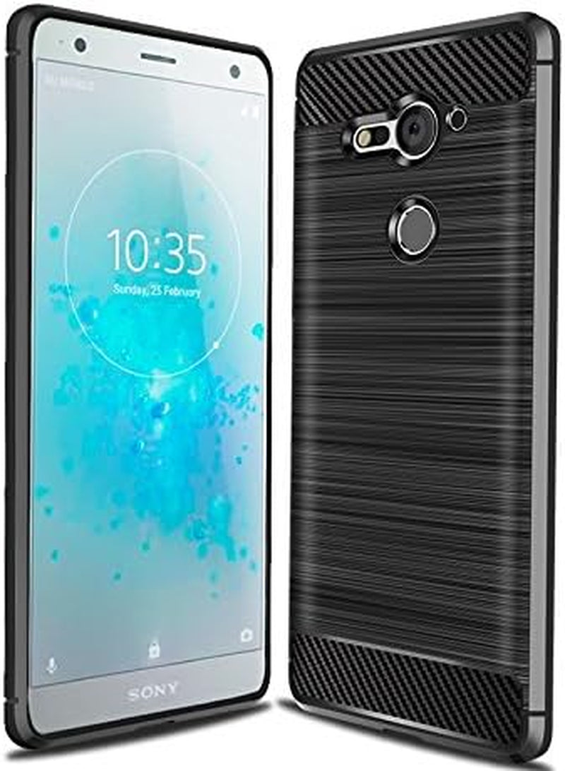 Cruzerlite Case Compatible with Cellphone Sony Xperia XZ2 Compact Case, Carbon Fiber Shock Absorption Slim Case Compatible with Cellphone Sony Xperia XZ2 Compact (2018) (Red)  Cruzerlite Black  
