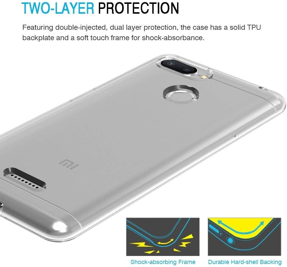 Maijin Case for Xiaomi Redmi 6 (5.45 Inch) Soft TPU Rubber Gel Bumper Transparent Back Cover  MaiJin   
