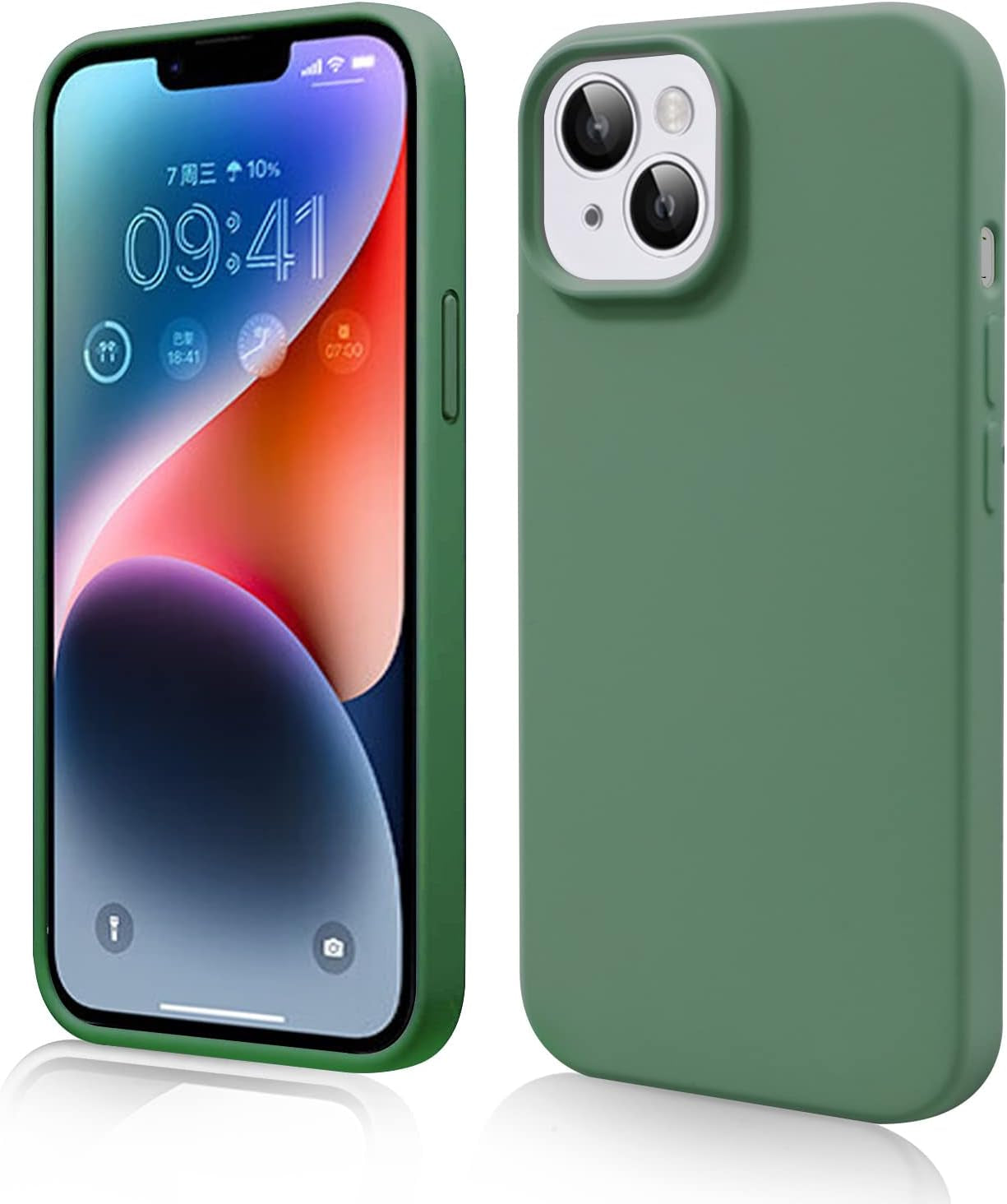 YOZEB Silicone Case Designed for Iphone 13 Pro Max, Shockproof Anti-Scratch and Anti-Fingerprint 4-Layer Full Body Protective Cover Slim Phone Case Compatible with Iphone 13 Pro Max 6.7 Inches (Blue)  YOZEB Green- Iphone 13  