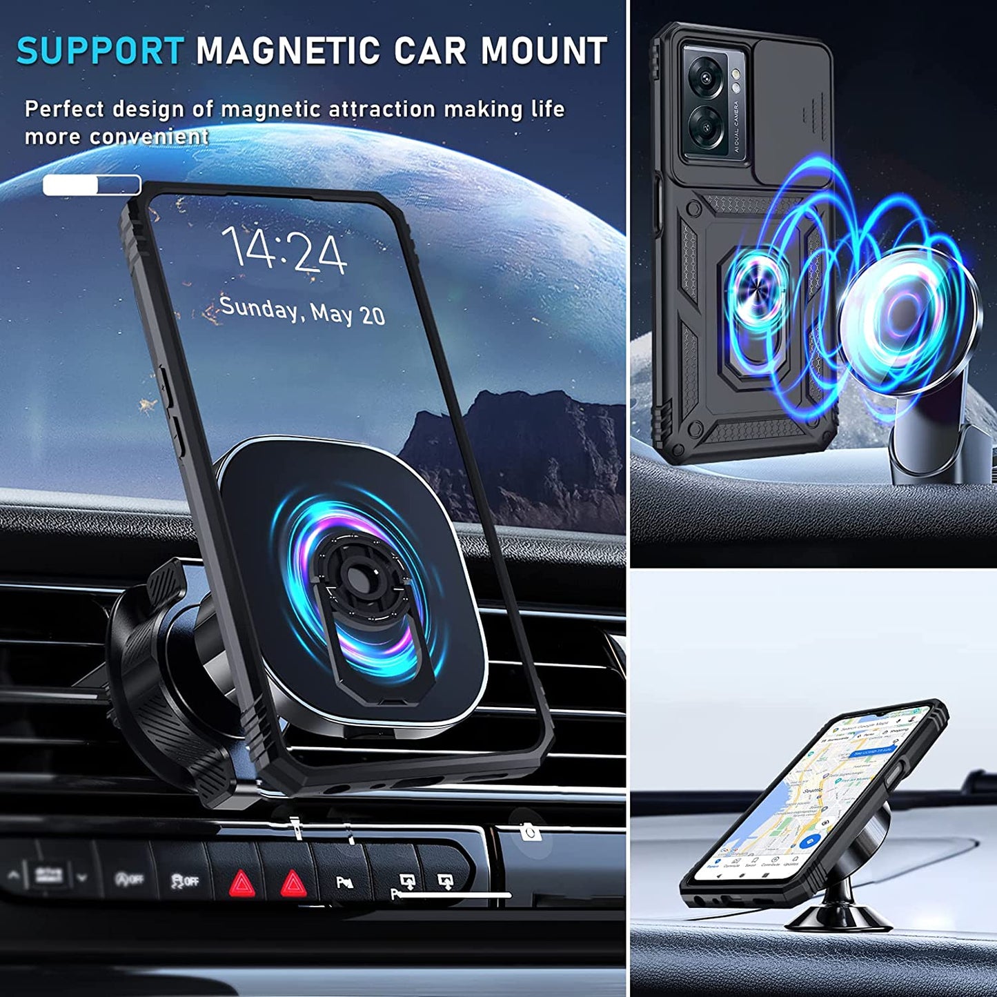 Janmitta Oneplus Nord N300 5G Case Built in Slide Camera Lens Cover and Screen Protector,Heavy Duty Shockproof Full Body Protective Phone Cover,Built in Finger Ring Stable Holder Kickstand,2022 Black  Janmitta   