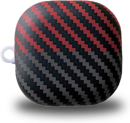 Cover for Galaxy Buds 2 Pro Case/Galaxy Buds 2/Galaxy Buds Pro/Galaxy Buds Live Case with Carabiner, Falling and Shockproof,Cool Protective Cover for Samsung Earbuds (Red Black)  Keminsung   