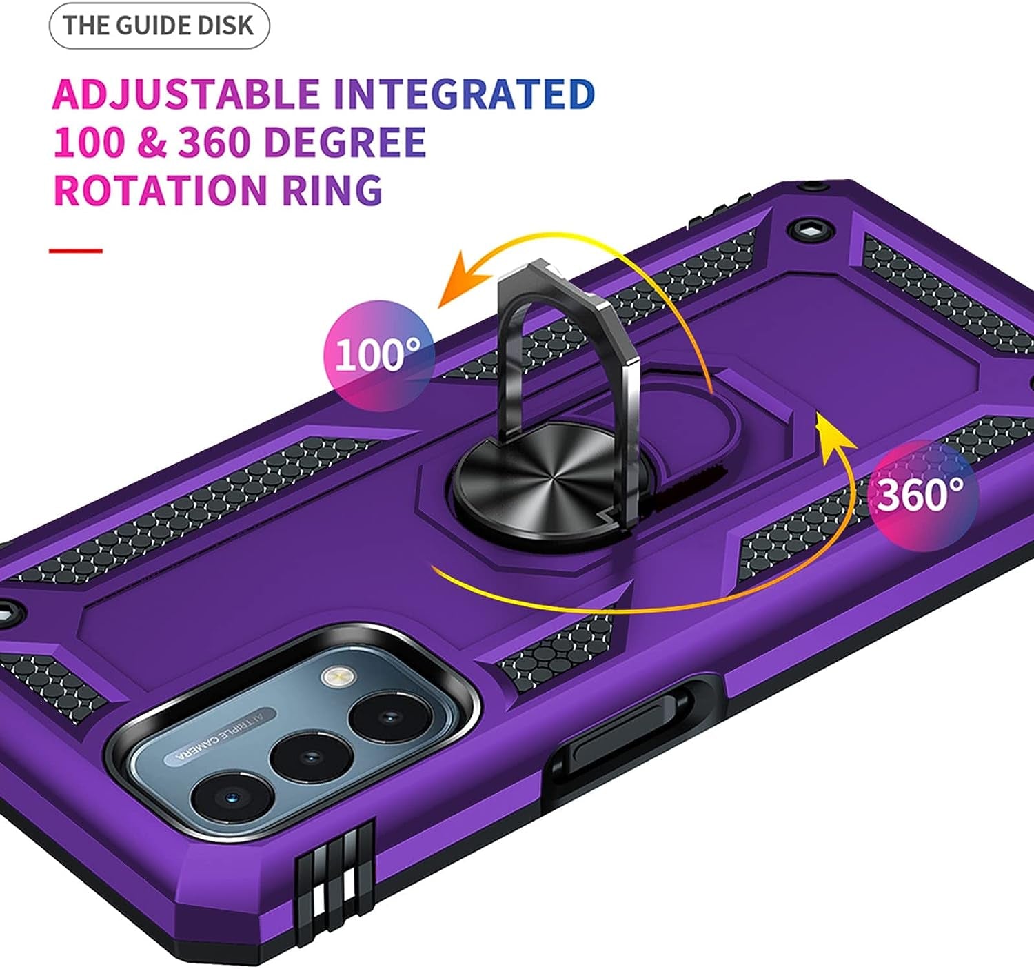 SKTGSLAMY for Oneplus Nord N200 5G Case,With Screen Protector,[Military Grade] 16Ft. Drop Tested Cover with Magnetic Kickstand Car Mount Protective Case for Oneplus Nord N200 5G, Purple  SKTGSLAMY   