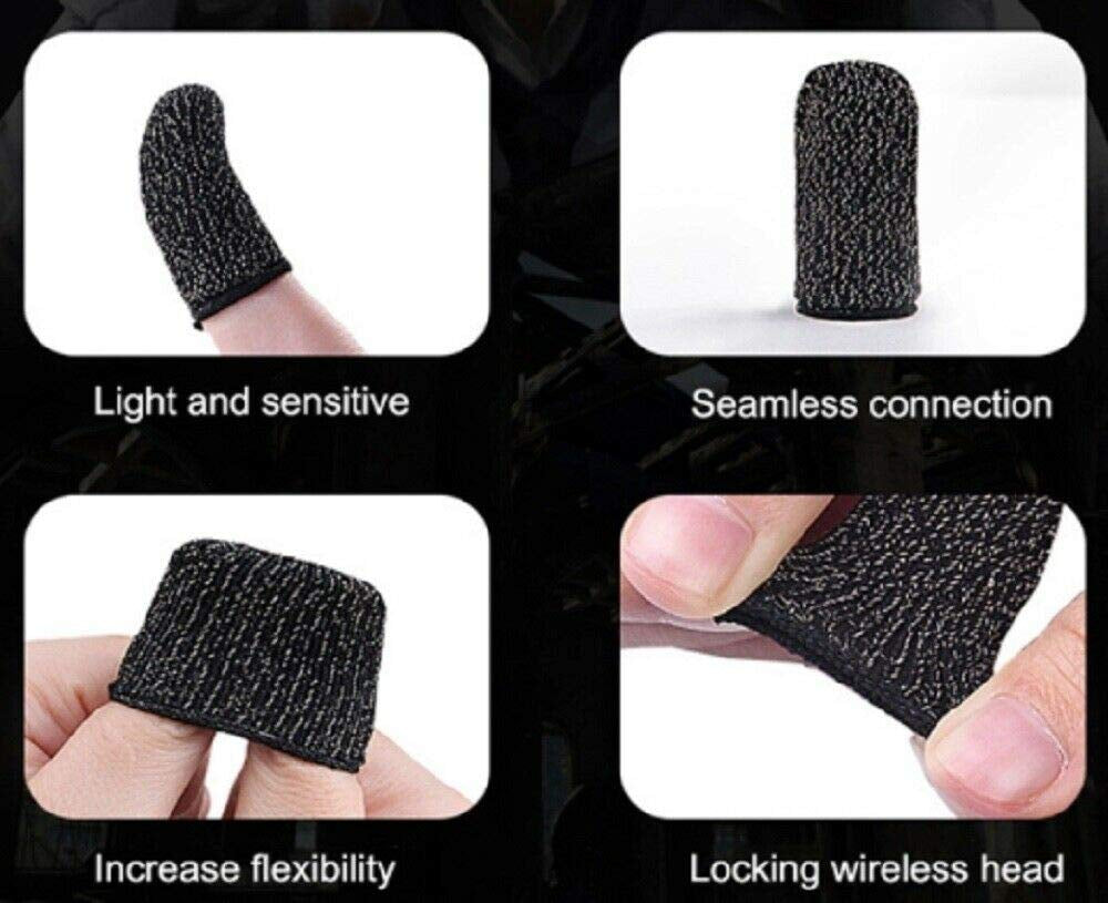 5 Pairs Screen Gaming Finger Sleeve Game Controller Mobile Sweatproof Gloves for Touchscreen Smartphone Games Pubg/Knives Out/Rules of Survival - Cell Phone Gaming Finger Sleeves  Gabhead   