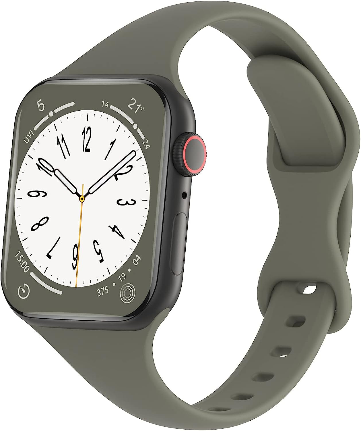 DYKEISS Sport Slim Silicone Band Compatible for Apple Watch Band 38Mm 42Mm 40Mm 44Mm 41Mm 45Mm 49Mm, Thin Soft Narrow Replacement Strap Wristband for Iwatch Ultra Series 8/7/SE/6/5/4/3/2/1 Women Men  DYKEISS   