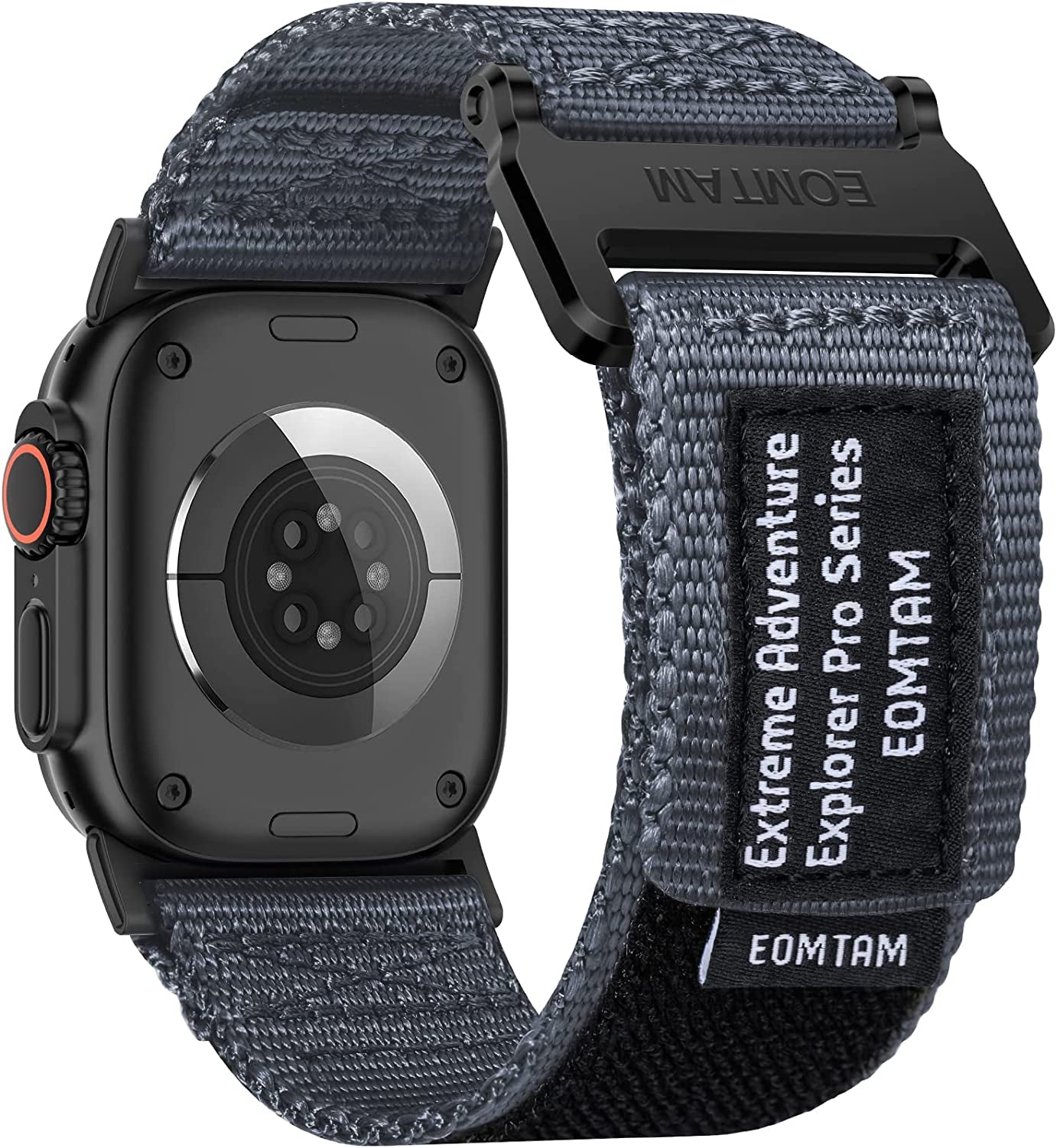 EOMTAM Width 30MM Men Soft Nylon Strap for Apple Watch Band Ultra 49Mm 45Mm 44Mm 42Mm 41Mm 40Mm 38Mm, Rugged Sport Woven Adjustable Wristband for Iwatch Series 8 SE 7 6 5 4 3  EOMTAM Gray-Blue 42/44/45/49MM 