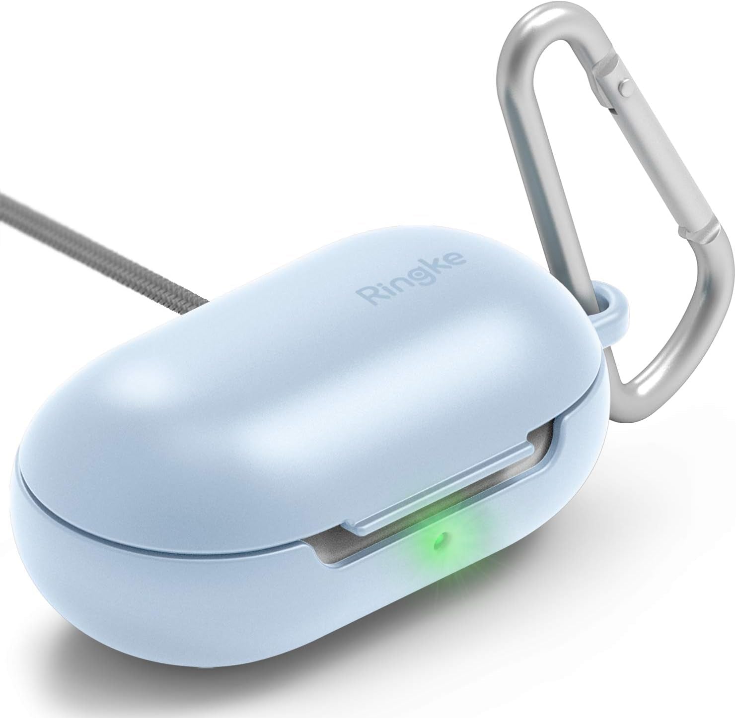 Ringke Case Designed for Galaxy Buds plus (2020) and Galaxy Buds (2019) Hard PC Case Cover Accessory Upgraded Version with Carabiner - Sky Blue  Ringke   