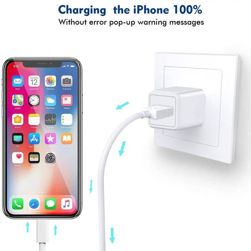 (Apple Mfi Certified)Iphone Charger 10Ft,2Pack 10 Foot Long Data Syncing Charging Lightning Cord Cable with 2Pack USB Wall Charger Travel Plug Adapter Box Compatible with Iphone 12/11 Pro/11/X/Xs/8/7  Yeptech   