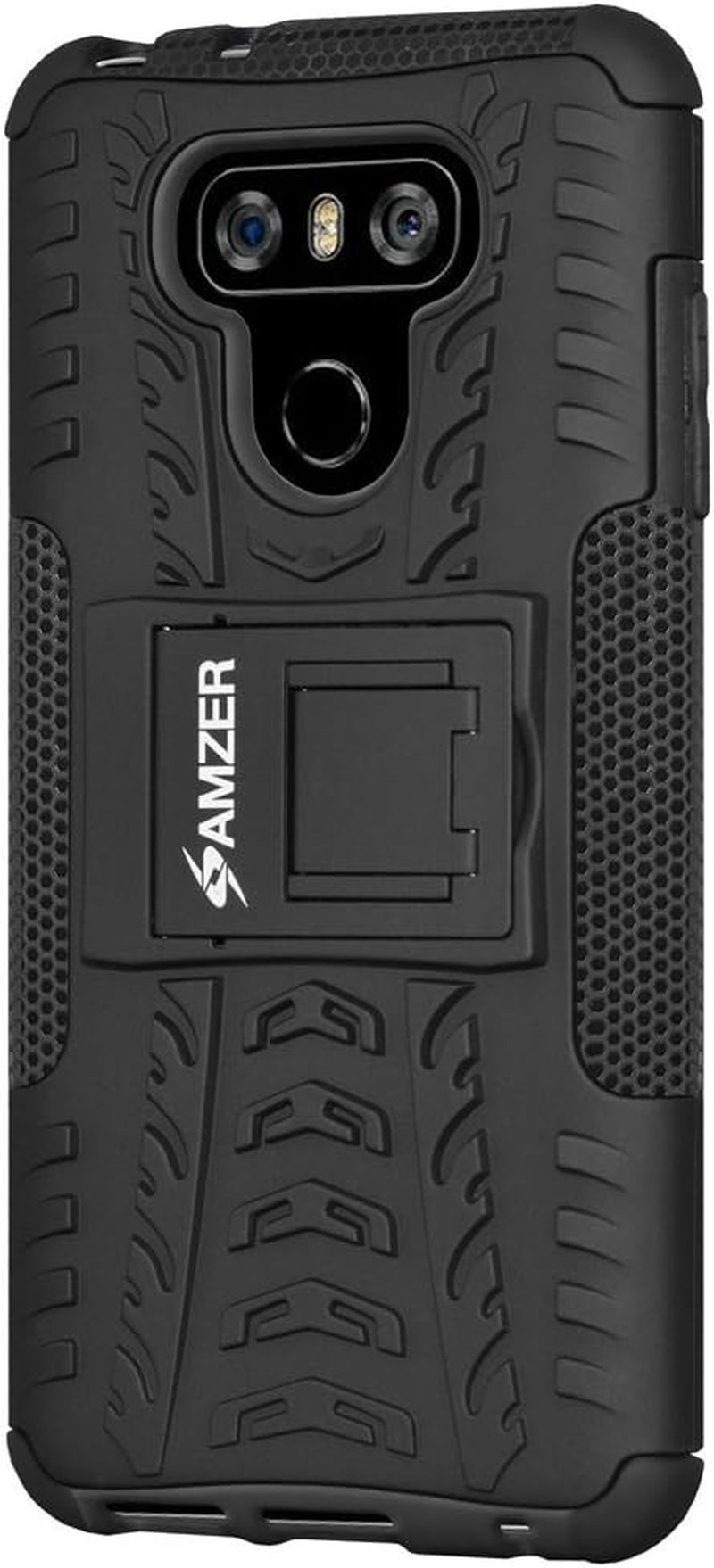AMZER Slim Protective Shockproof Hybrid Warrior Dual Layer Case Skin for LG G6 - Black  Amzer   