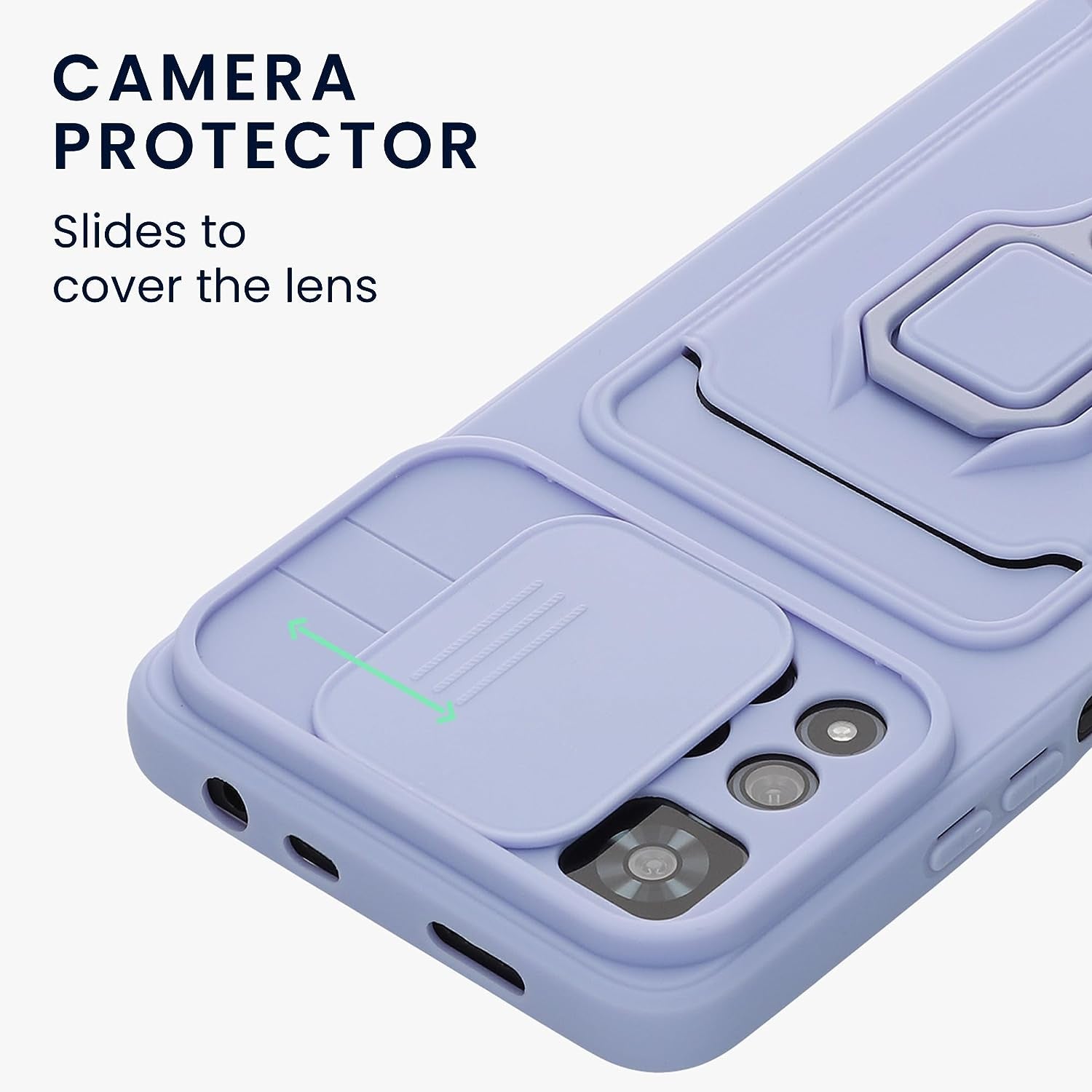 Kwmobile Plastic Case Compatible with Xiaomi Redmi Note 11 Pro+ 5G / Note 11 Pro plus 5G - Case with Metal Stand Card Slot Finger Holder - Lavender  KW-Commerce   