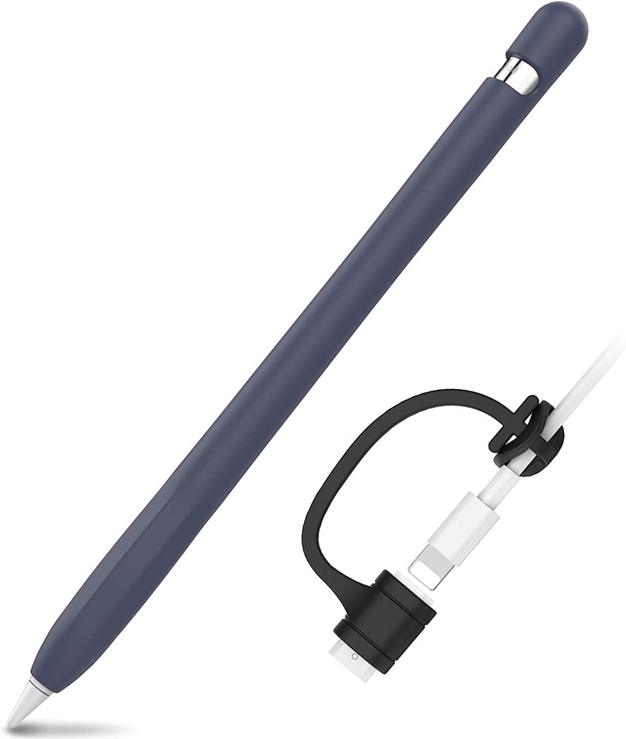 Ahastyle Anti-Slip Case Sleeve Silicone Protective Skin [ Added Cable Adapter Tether Kit] Compatible with Apple Pencil 1St Generation  AHASTYLE Midnight Blue 1 Pack 