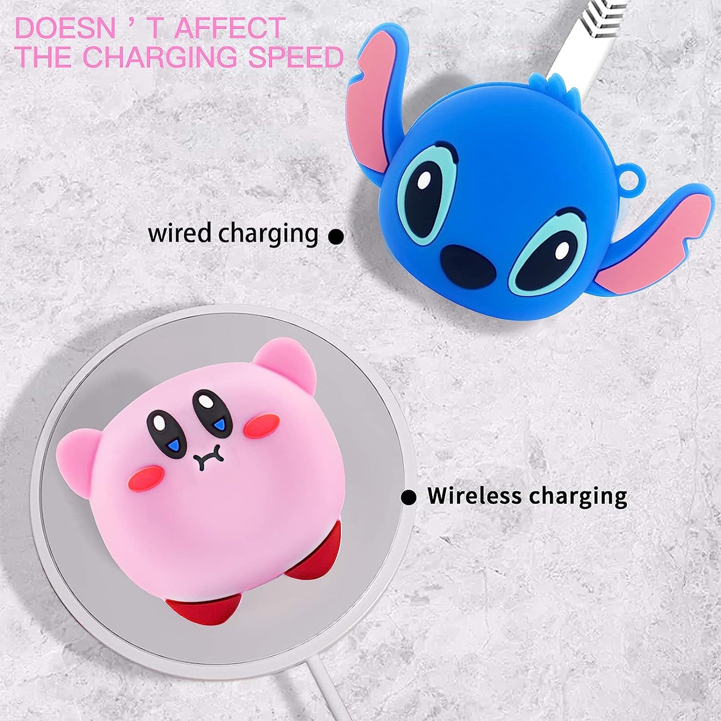 [2Pack]Cover Case for Galaxy Buds Pro (2021)/Galaxy Buds Live (2020),Cute 3D Cartoon Anime Silicone Protective Cover Ear Stitch Blue & New Star Kabi Cover for Samsung Galaxy Buds 2(2021) Charging Case  AIBEAMER   