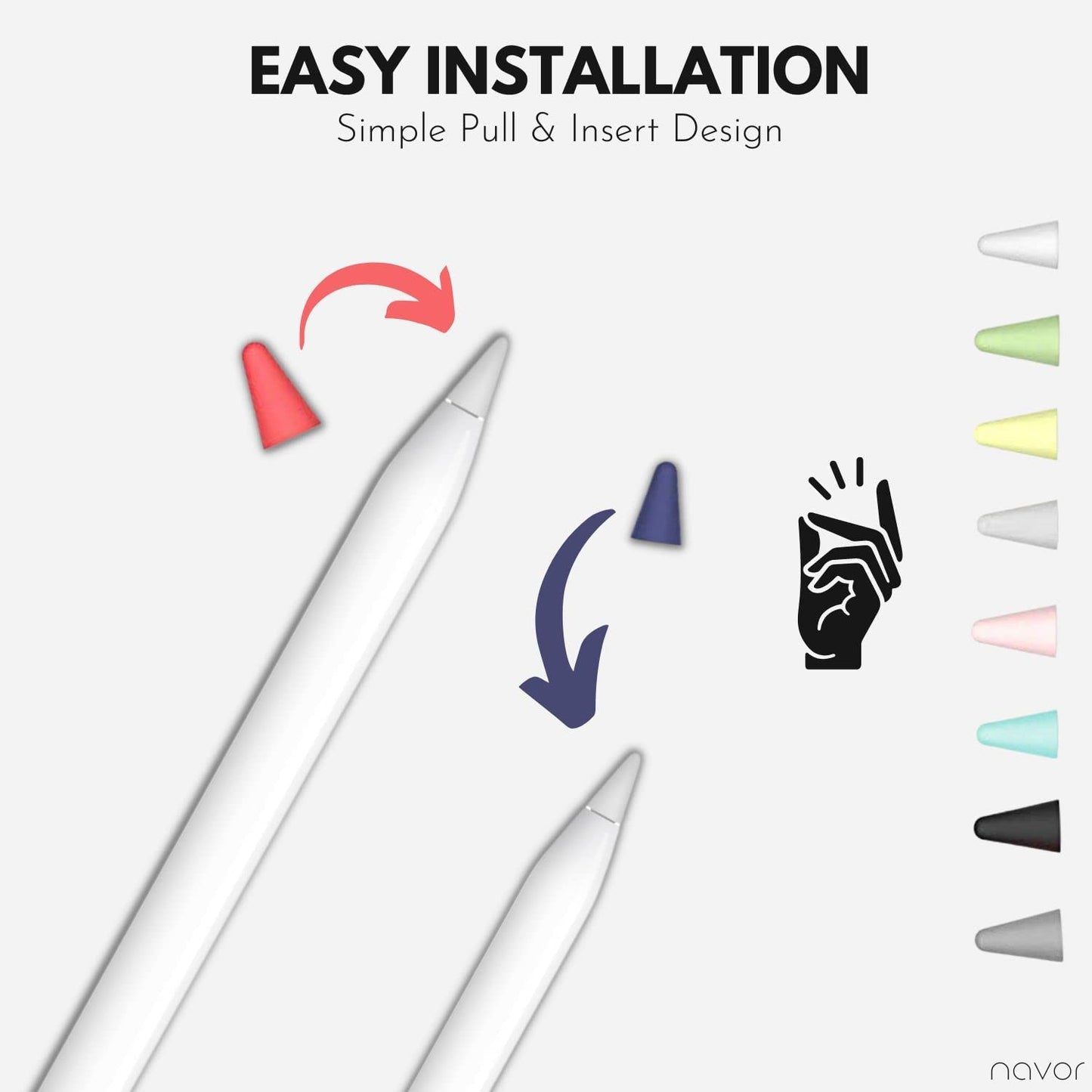 10 Silicone Nibs Tip Replacement Cover Touchscreen Pen Accessory Compatible with for Apple Pencil 1/2, Ipencil, Ipad Pro 10.5 Inch 12.9 Inch 9.7 Inch Pencil Accessories  Arolly   