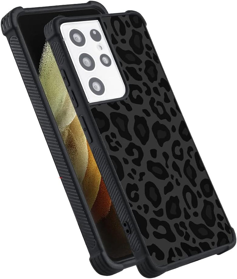 KANGHAR Case Compatible with Samsung Galaxy S21,Black Leopard Design,Tire Texture Non-Slip +Shockproof Rugged TPU Protective Case for Samsung Galaxy S21 6.2 Inch (2021) Leopard Pattern  KANGHAR Leopard-Samsung Galaxy S21 Ultra  