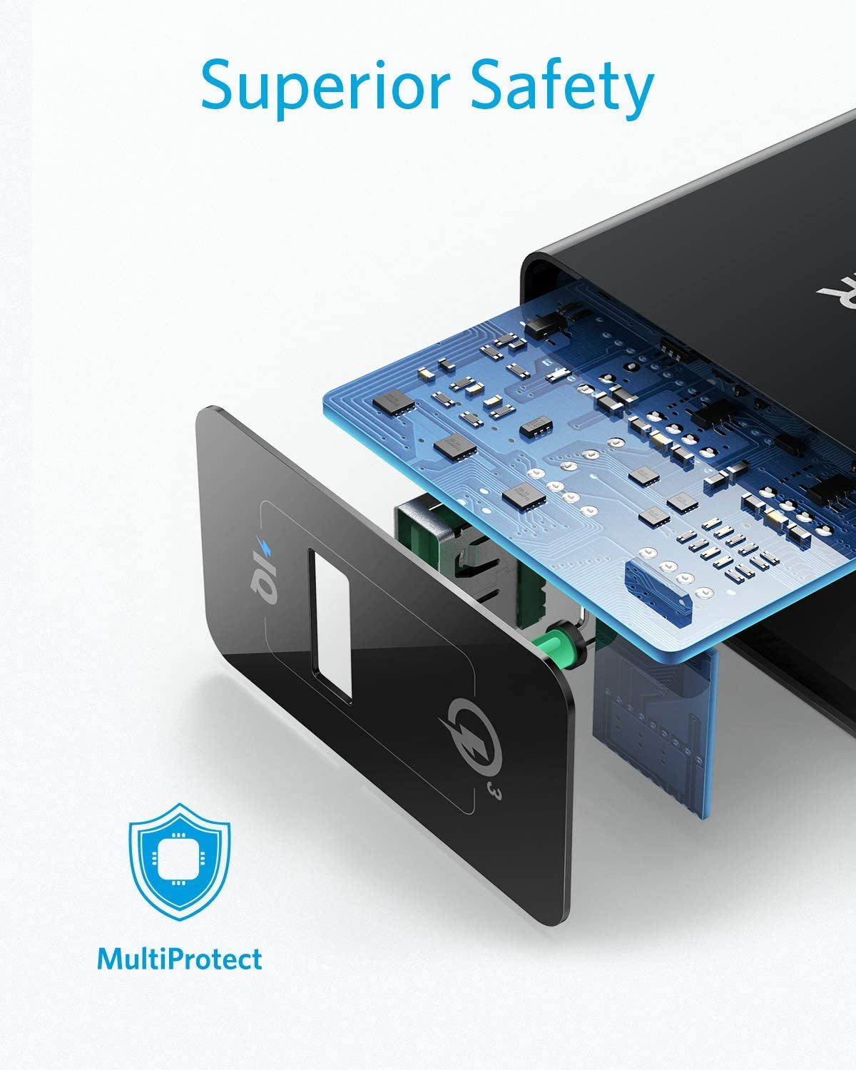 Quick Charge 3.0, Anker 18W Wall Charger (Quick Charge 2.0 Compatible) Powerport+ 1 for Wireless Charger, Galaxy S10E/S10/S9, Note 9/8, LG G7, Iphone and More (USB-A to USB-C Cable Included)  Anker   