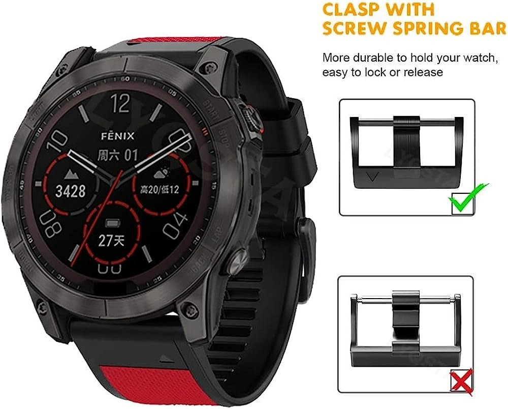NIBYQ 26 22Mm Quick Fit Watchband for Garmin Fenix 6X 6Xpro 6 5X 5Plus 3 3HR Enduro Silicone Easyfit Wrist Band for Garmin Fenix 7X 7  NIBYQ   