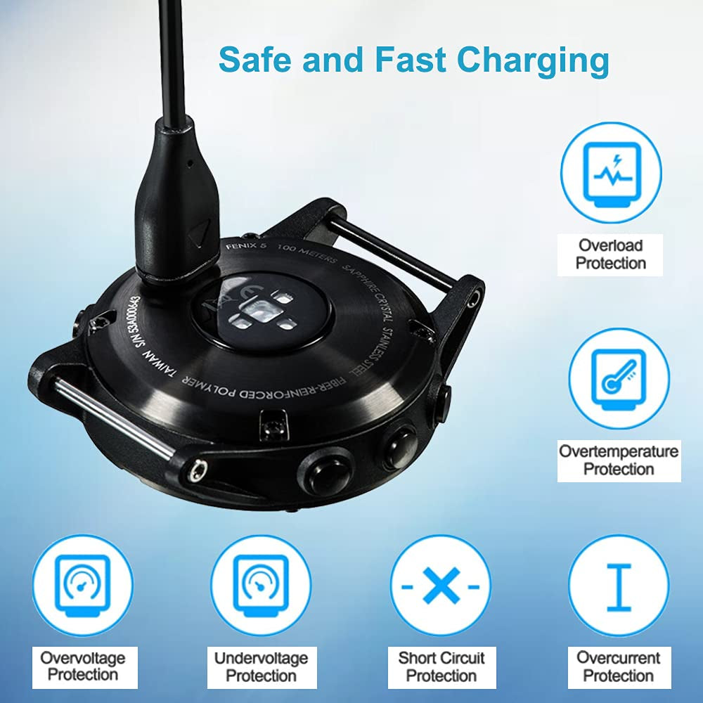 EXMRAT Compatible with Garmin Forerunner 245 Charger, Charging Cable + Black Dust Plug Anti-Dust Plugs for Garmin Forerunner 245 Smart Watch  EXMRAT   