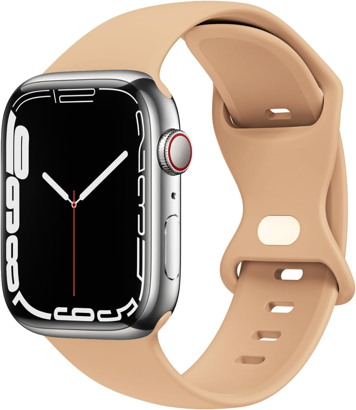 STG Sport Watch Band Compatible with Apple Watch Band 38Mm 40Mm 41Mm 42Mm 44Mm 45Mm 49Mm S/M M/L for Women/Men Waterproof Soft Silicone Replacement Strap Accessories for Iwatch Ultra SE Series 8/7/6/5/4/3/2/1 (38Mm/40Mm/41Mm S/M, Clover)  STG Milk Tea 38mm/40mm/41mm 