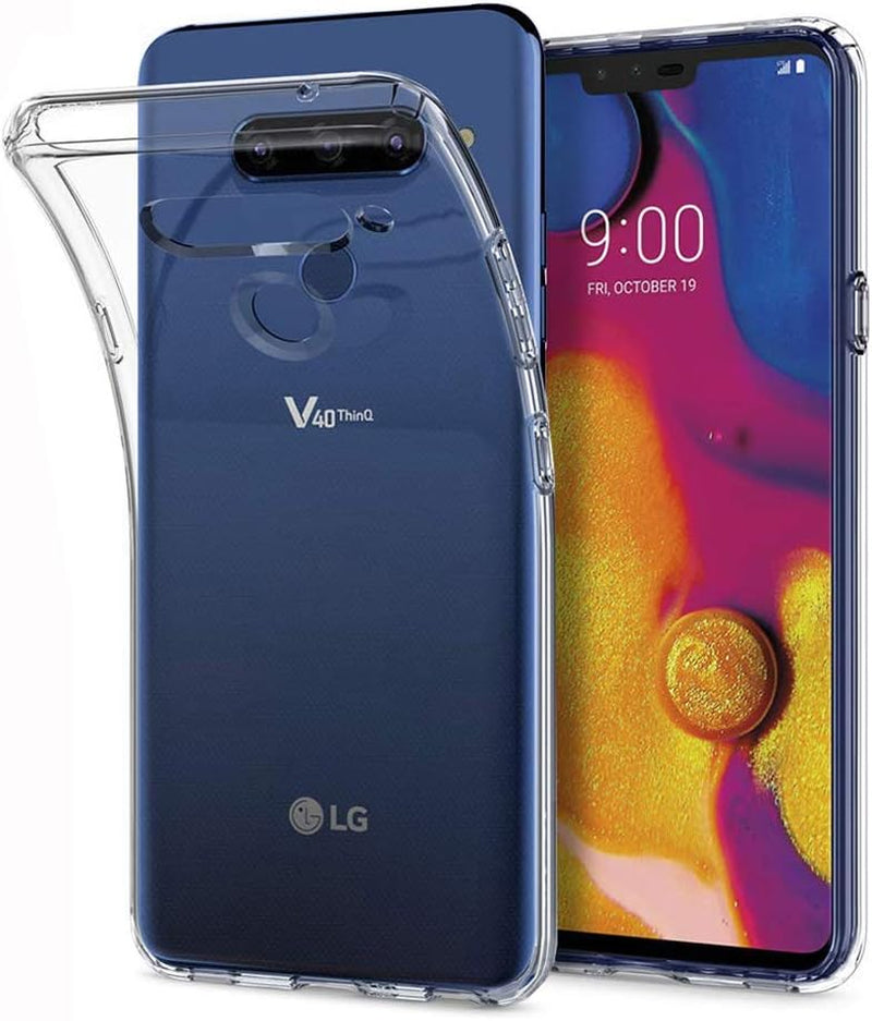 PUSHIMEI Compatible with LG V40 Thinq Case,Soft TPU Crystal Transparent Slim anti Slip Anti-Fingerprint Protective Phone Case Cover for V40 Thinq/V40 Storm(Clear)  PUSHIMEI Inc   
