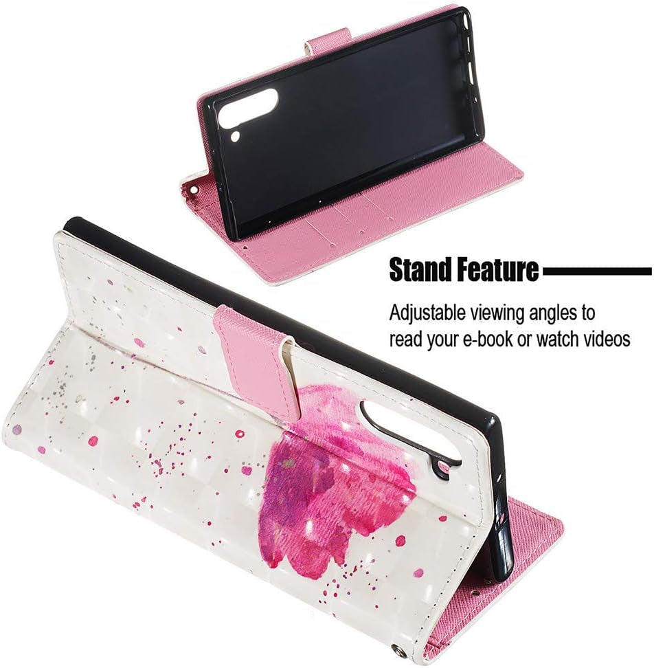 ISADENSER LG G8 Thinq Phone Case LG G8 Case Stylish for Girly Women [Wallet Stand] Kickstand Credit Cards Slot Cash Pockets PU Leather Flip Wallet Case for LG G8 Thinq (2019) 3D Rose Flower YB  ISADENSERR   