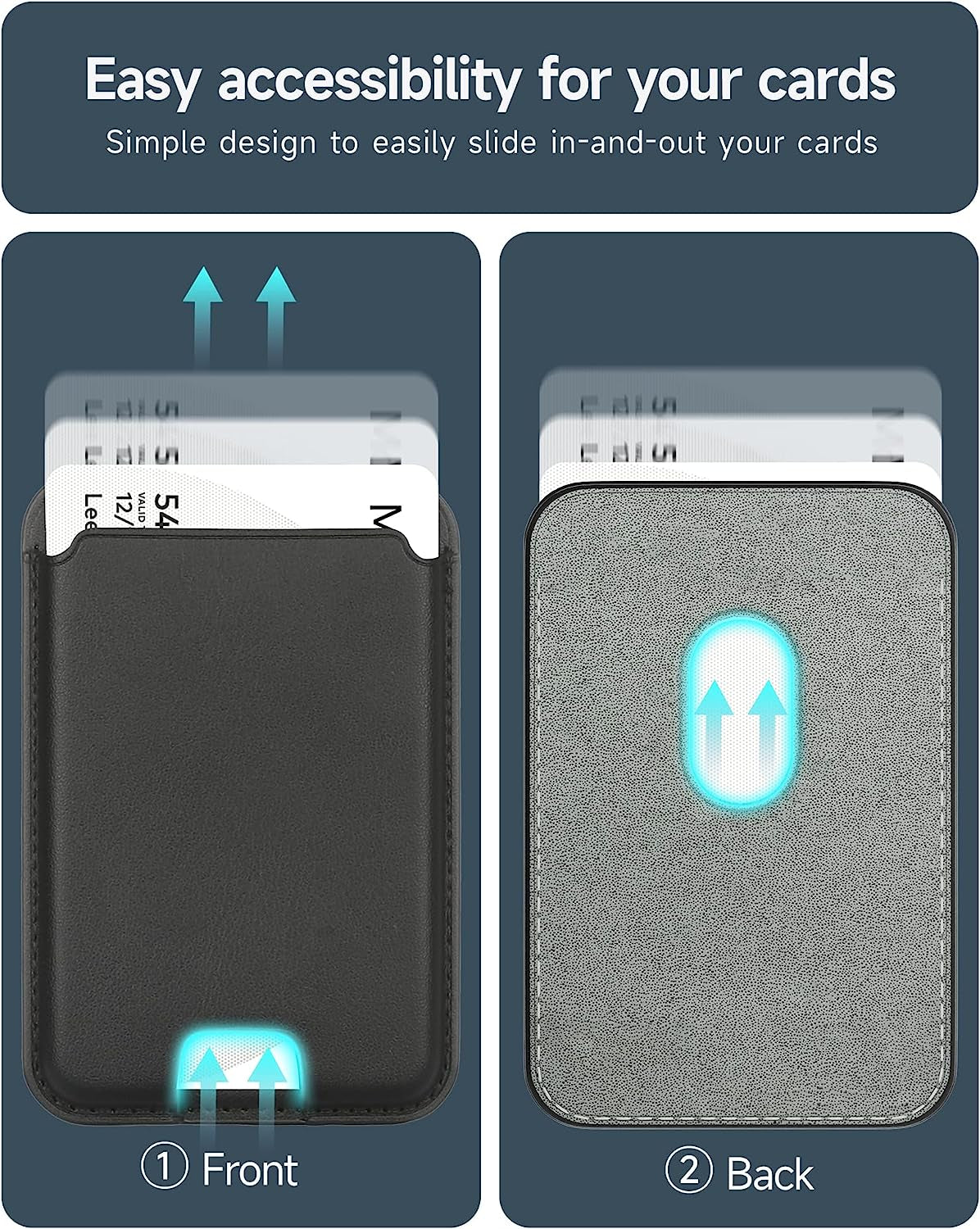 LCYATSI Magnetic Card Wallet Holder with Magsafe for Iphone 12/13/14 Mini/Plus/Pro/Max, Magnetic Cell Phone Wallet Card Holder for Magsafe Compatible with Most of Cell Phone Black  LCYATSI   