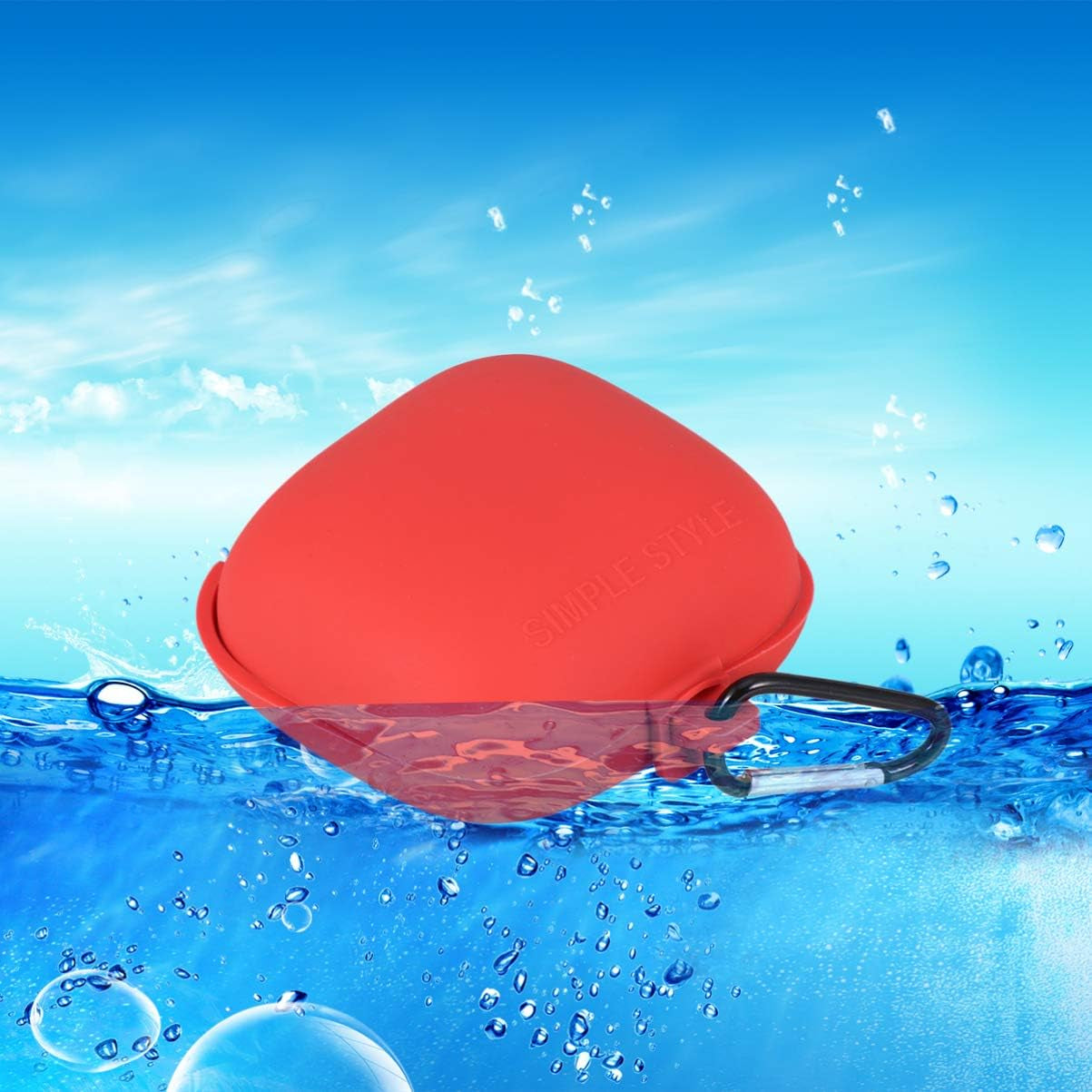 Earbud Case Earphone Protective Box Earbuds Carrying Box Silicone Headphone Cover Case with Carabiner Compatible for Powerbeats Pro Earphone Travel Pouch  Hemobllo   