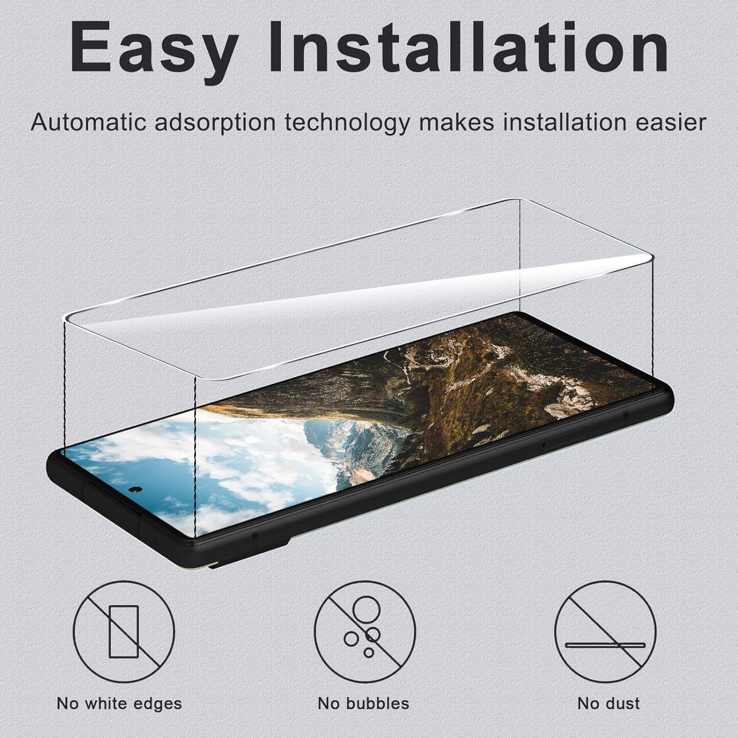 [3+3 Pack] Pixel 6 Screen Protector + Camera Lens Protector, HD Tempered Glass Film, Fingerprint Unlock, Anti-Scratch, Easy Installation, Bubble Free, 9H Glass Screen Protector for Google Pixel 6 5G  LXXMSXH   