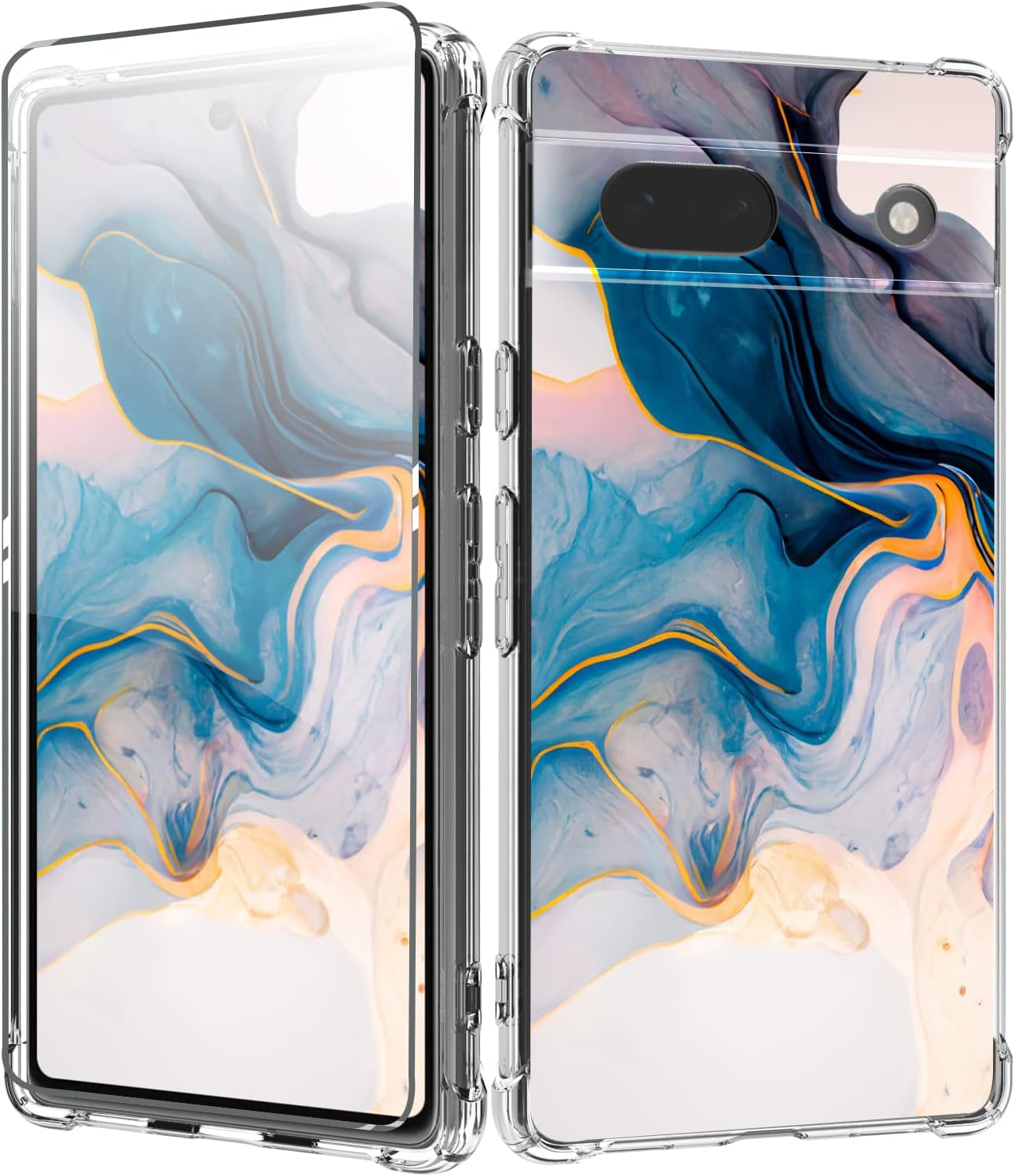 CLATUK for Google Pixel 8 Case with Screen Protector, [Marble Slim]+[Anti-Drop Shockproof Protective] Soft TPU Women Stylish Pixel 8 Phone Covers 2023 6.17 Inch (Alpine Lake)  CLATUK Mountain  