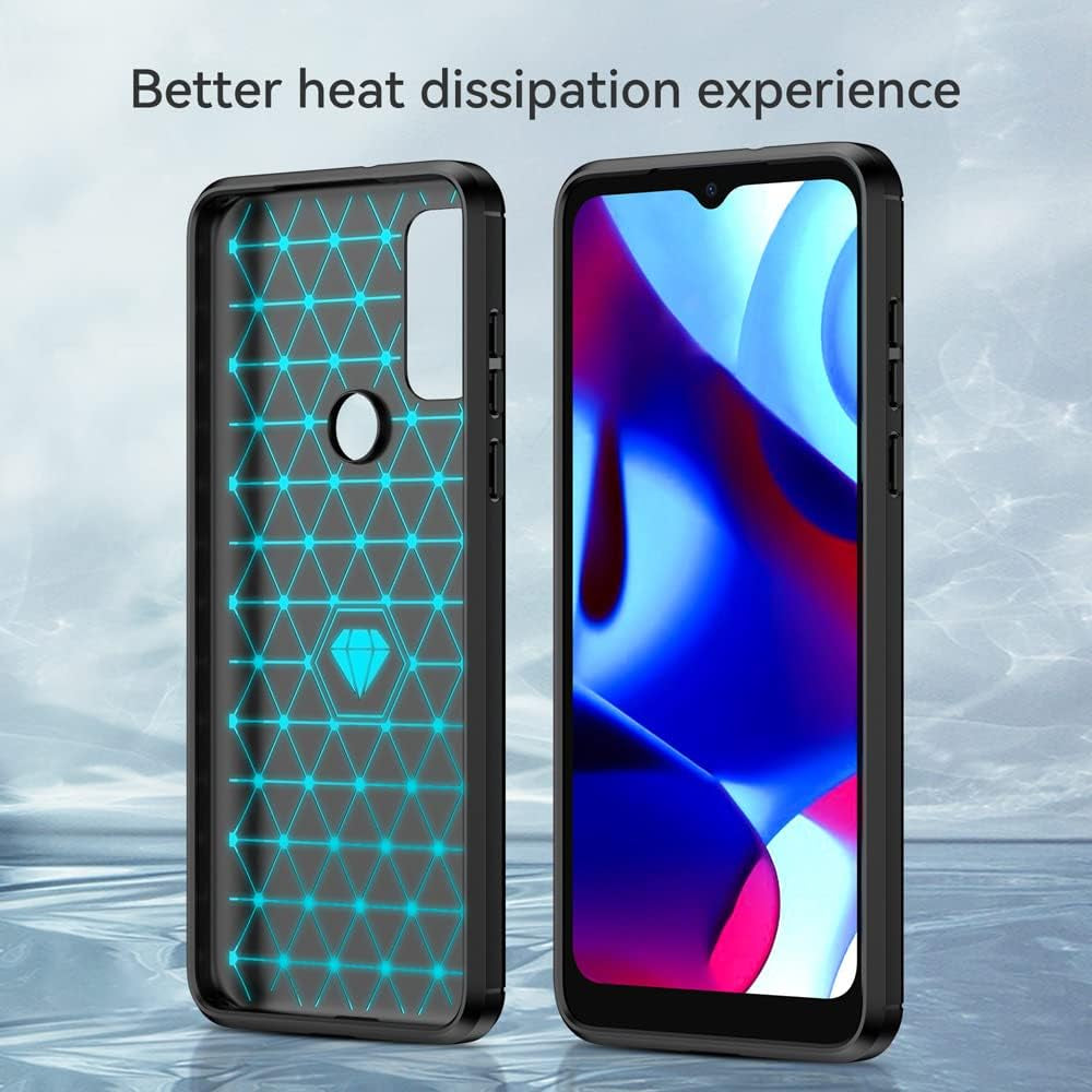 DONGDEAR for Moto G Pure Silicone Phone Case, Slim Thin Flexible TPU Scratch Resistant Rubber Soft Skin Shockproof Carbon Fiber Protective Cases Cover for Motorola G Pure 2021, Brushed Black  DONGDEAR   