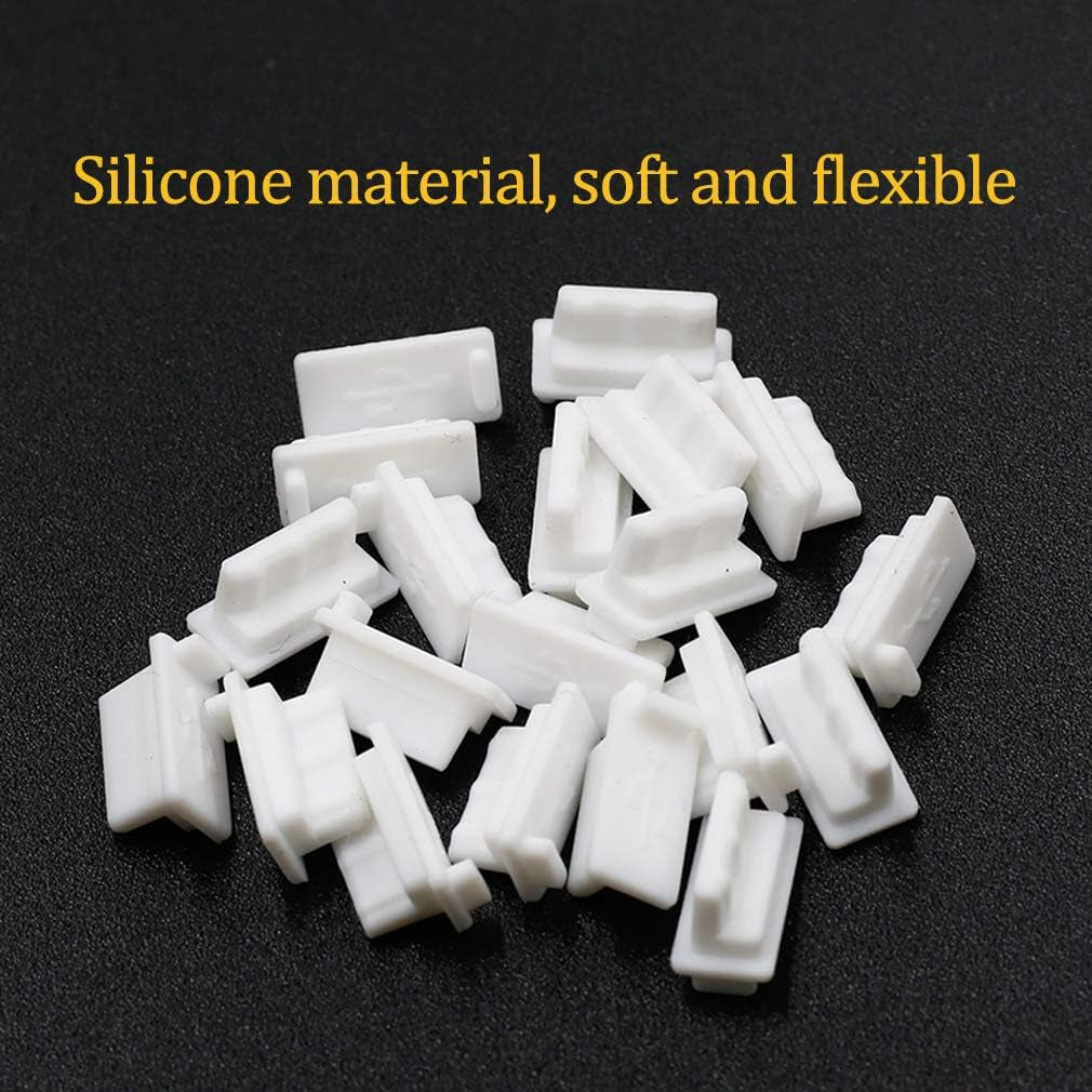 Yoohey 20PCS Silicone USB a Type Female anti Dust Cover Plug Protector Stopper Cover (White)  Yoohey   