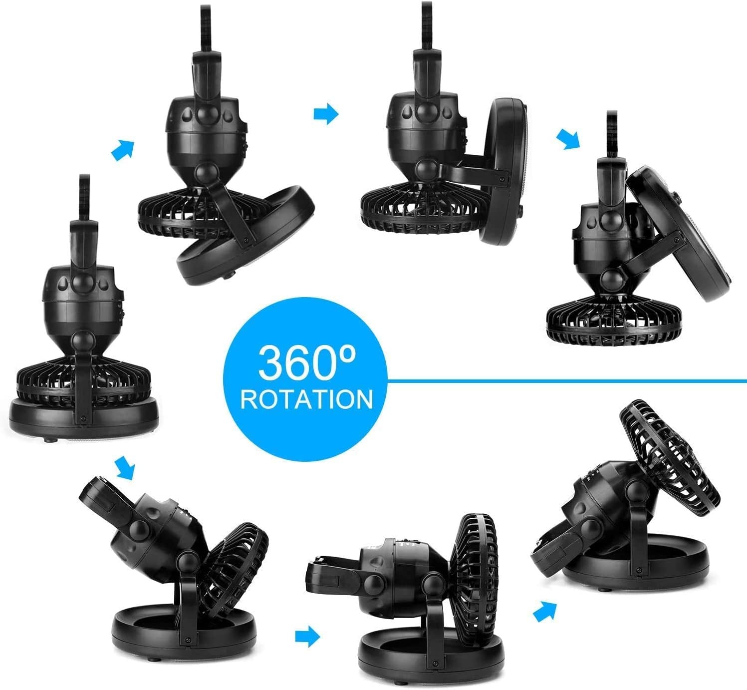 Odoland Portable LED Camping Lantern with Ceiling Fan - Hurricane Emergency  Odoland   