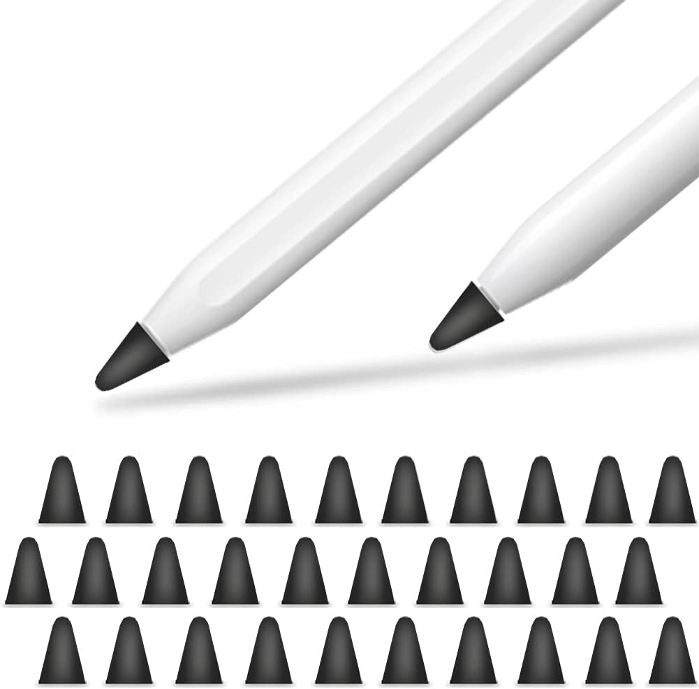 YINVA Cover Compatible with Apple Pencil Tips Silicone Nib Cap Accessories for Apple Pencil 1St and 2Nd Generation(30 PCS,10 Colors)  YINVA Black  