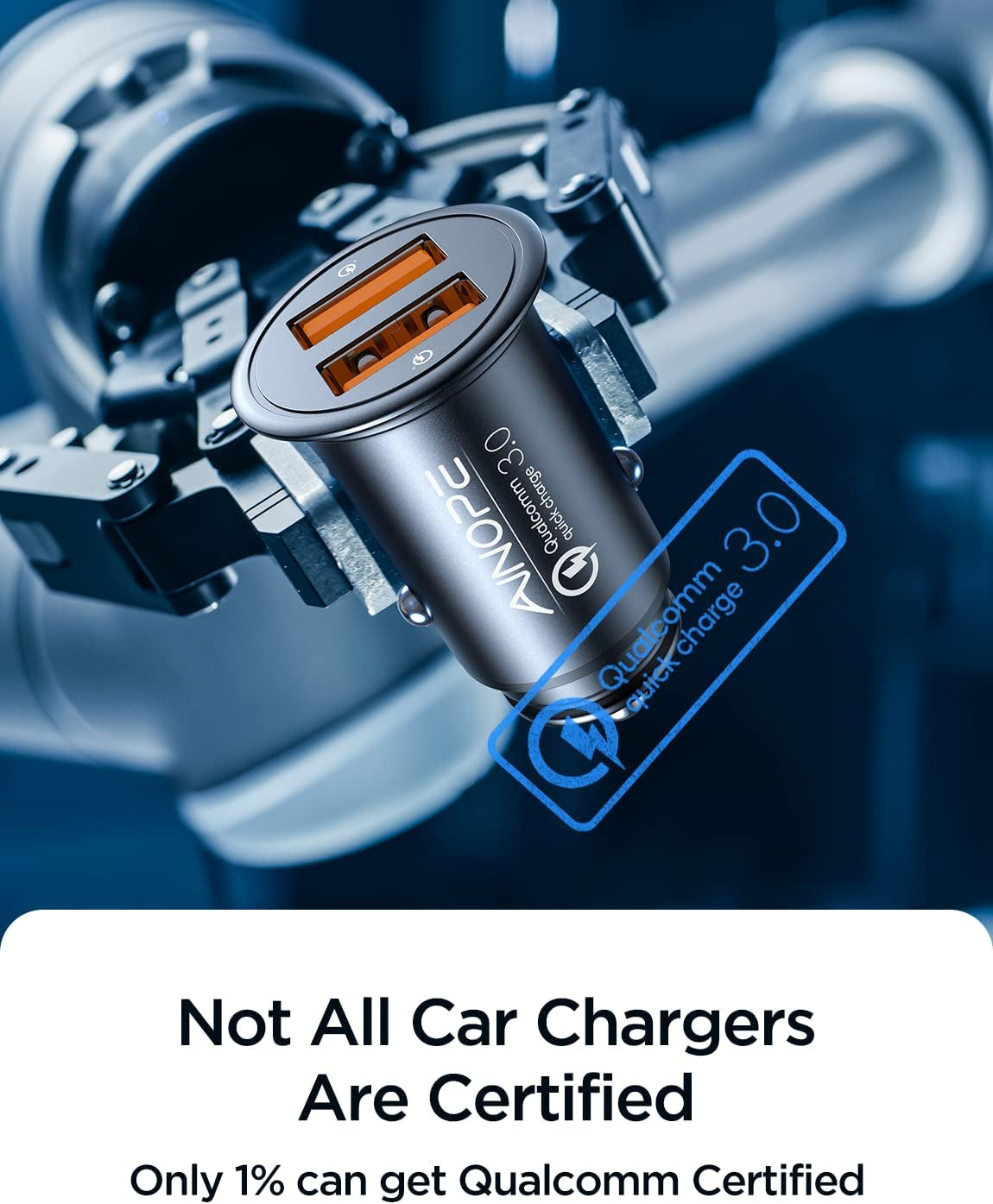 AINOPE USB Car Charger Port Fast Car Charger Fast Charge Cigarette Lighter USB Charger 36W All Metal Mini Quick Charge Compatible with Iphone 14/13/12/11 Pro/11/ X/8, Note 9/20 Galaxy S23/S10/S9  AINOPE   