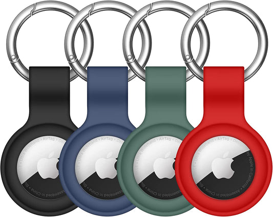 【4 Pack】 Linsaner Compatible with Airtag Case Keychain Air Tag Case Holder Silicone Airtags Key Ring Cases Air Tags Key Chain Compatible with Apple Airtag GPS Item Finders Accessories，Multicolor  Linsaner   
