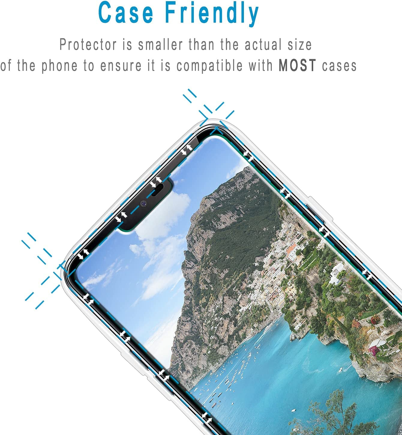 Hptech 2-Pack Compatible for LG G7 Thinq Screen Protector Tempered Glass, 9H Hardness, Bubble Free, Case Friendly  HPTech   