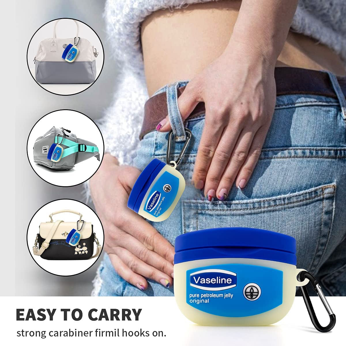 WQNIDE Blue Bottle Case,6In1 Accessories Set Silicone Protective Cover,Cute 3D Fashion Fun Character Design,With Keychain Kids Women Men for Airpods Pro Case -2019 (Vaselin)  WQNIDE   