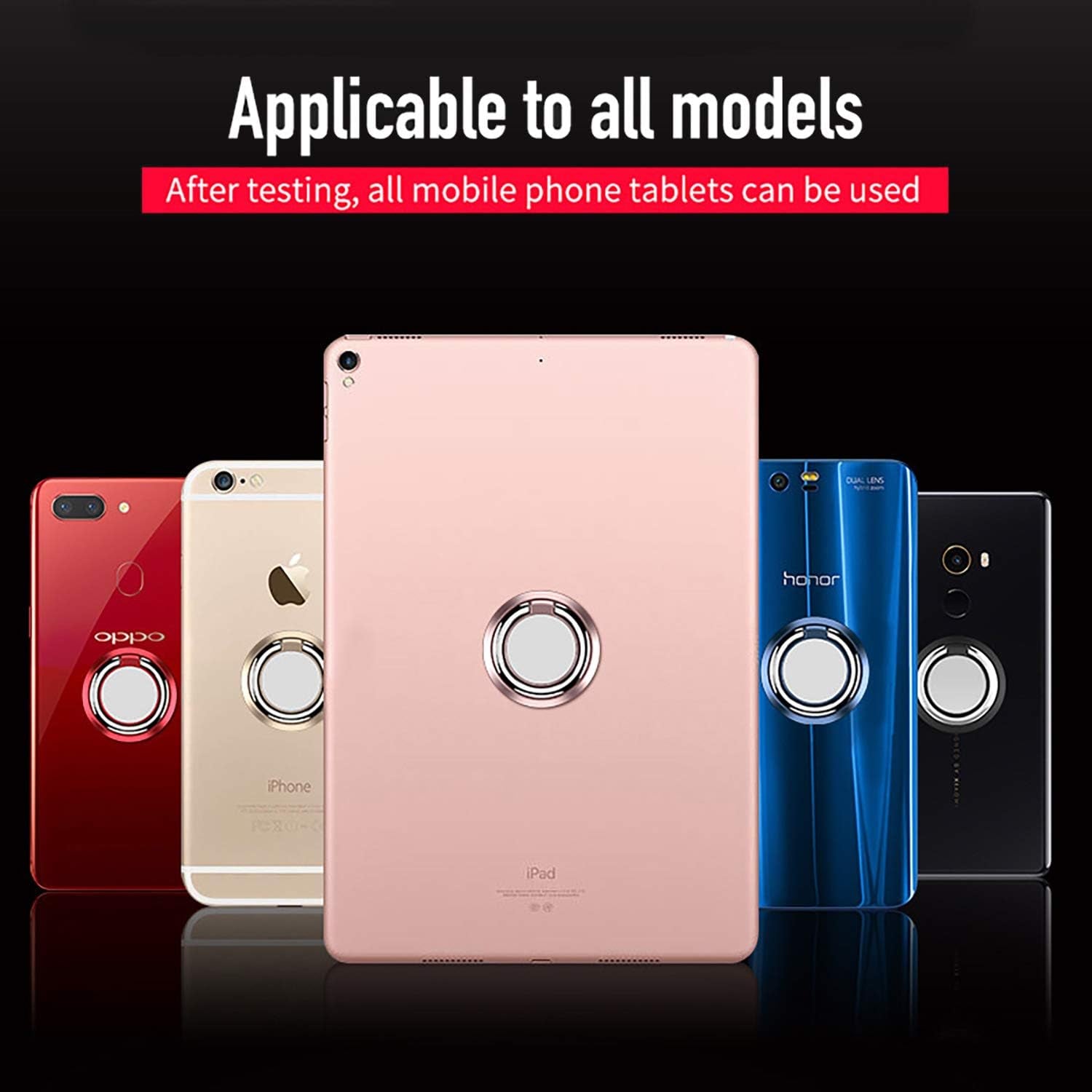 2 Pack Ultra Thin Gold Cell Phone Ring Holder Finger Kickstand, 360 Rotation Finger Stand Grip Loop for Magnetic Car Mount, Compatible with Iphone Samsung LG HTC, Etc  WOWOONE   