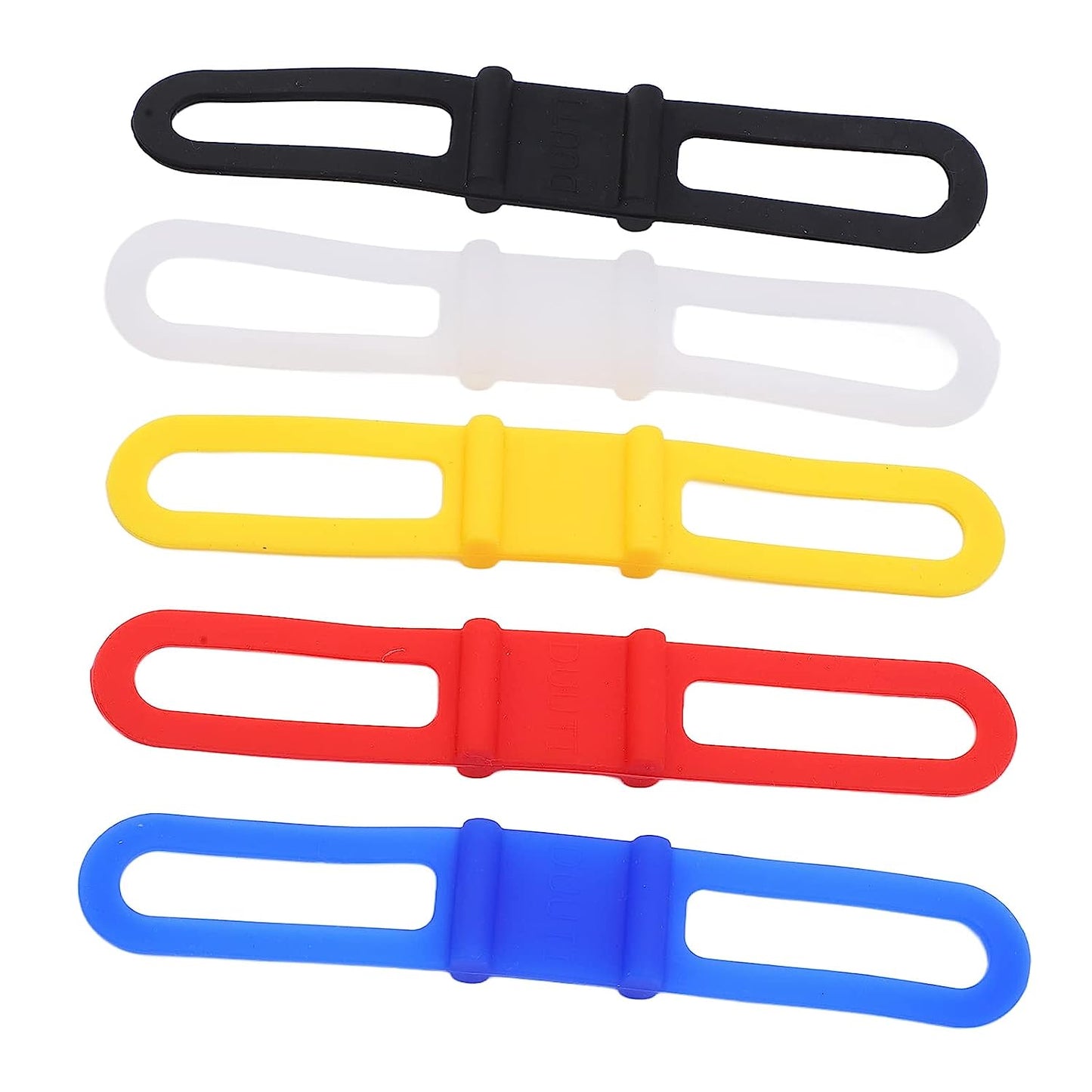 Bike Silicone Band, Bright Color Flashlight Handlebar Mount Band Multi Purpose anti Slip Soft 5Pcs for Folding Bike  Tgoon   
