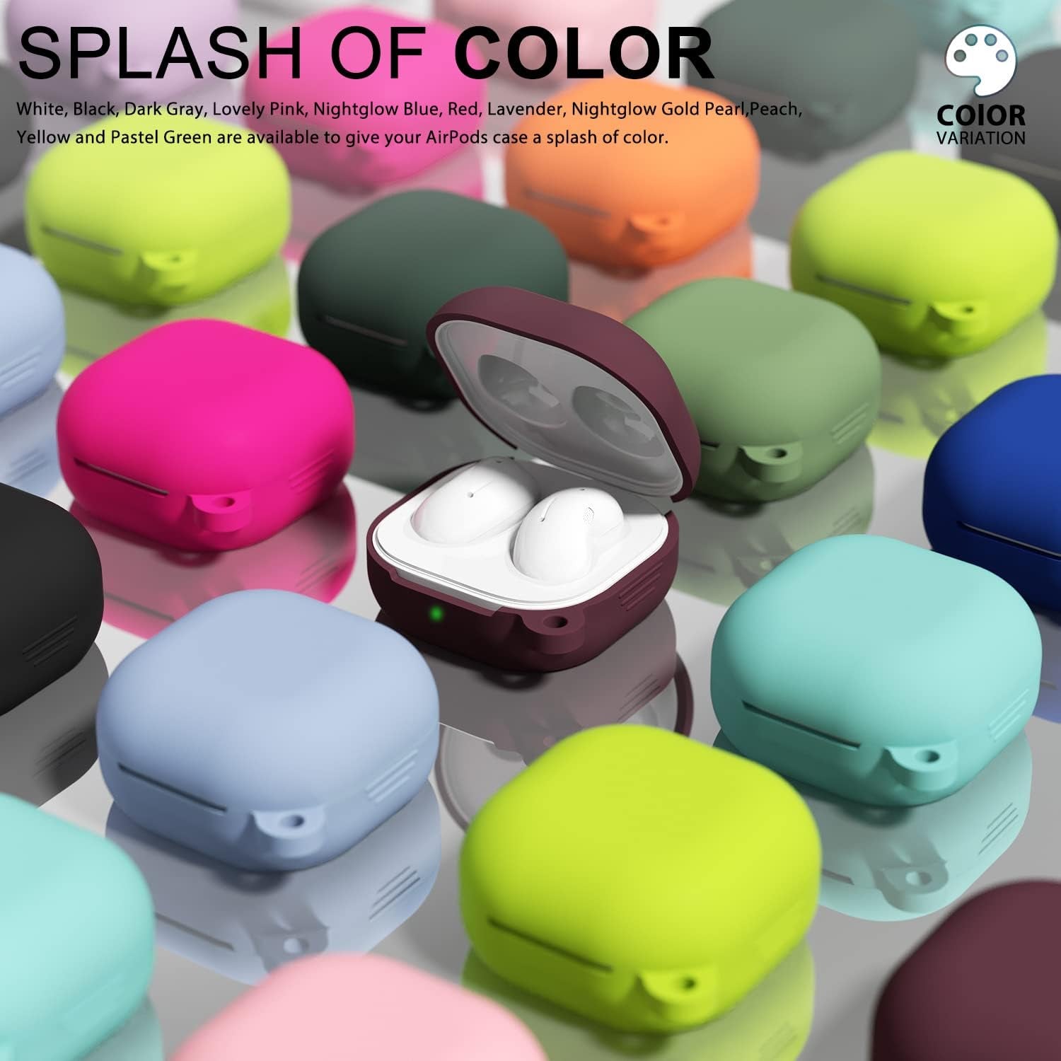 Oakxco Designed for Samsung Galaxy Buds 2 Pro Case (2022)/ Galaxy Buds Pro (2021)/ Buds 2/ Buds Live (2020) Cover Silicone Accessories, Protective Soft Rubber Case for Women Girl Cute, Burgundy  oakxco   