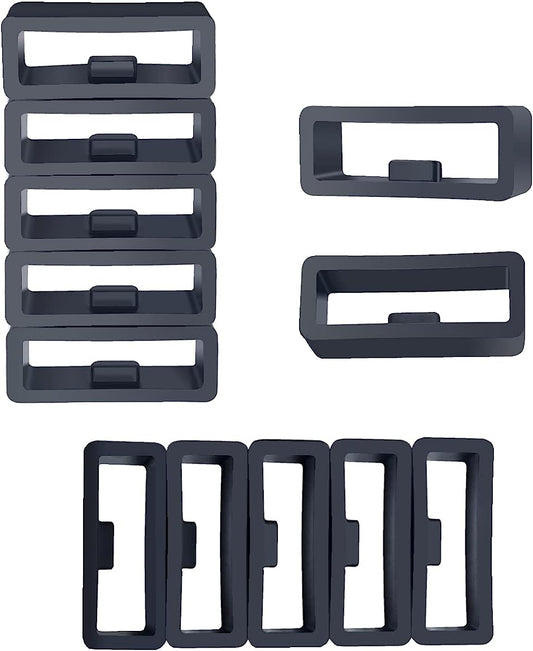 12-PACK Rubber Silicone Watch Band Compatible with Garmin Vivoactive/Forerunner Watch Strap Fastener Ring Security Loops 20Mm Black  YAQQ   