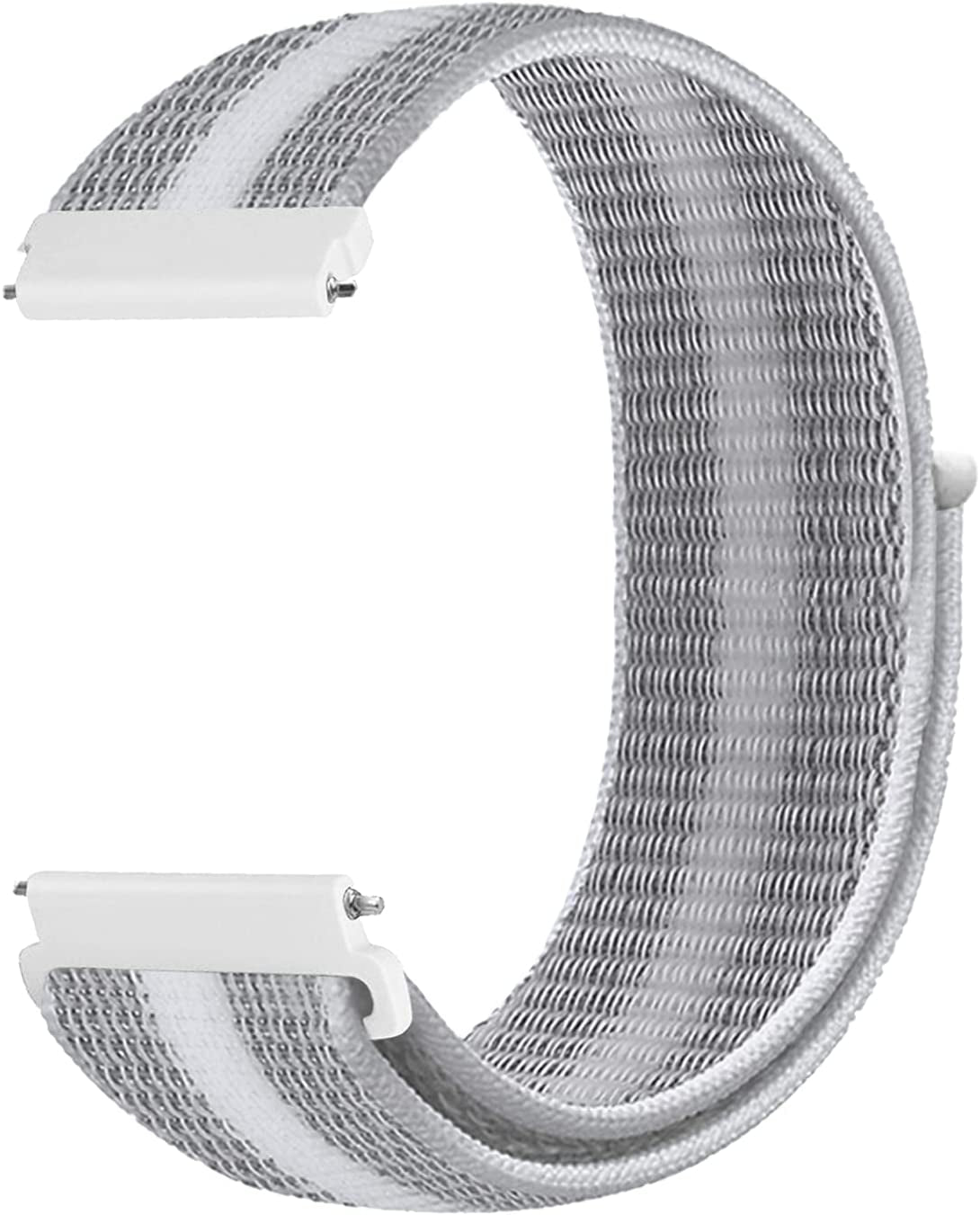 Morsey 22Mm Soft Nylon Watch Bands Compatible for Samsung Galaxy Watch 46Mm/Watch 3 45Mm/Gear S3 Frontier/Classic, Sport Strap Wristband Replacement Bracelet for Women Men (Black)  Morsey Striped white  