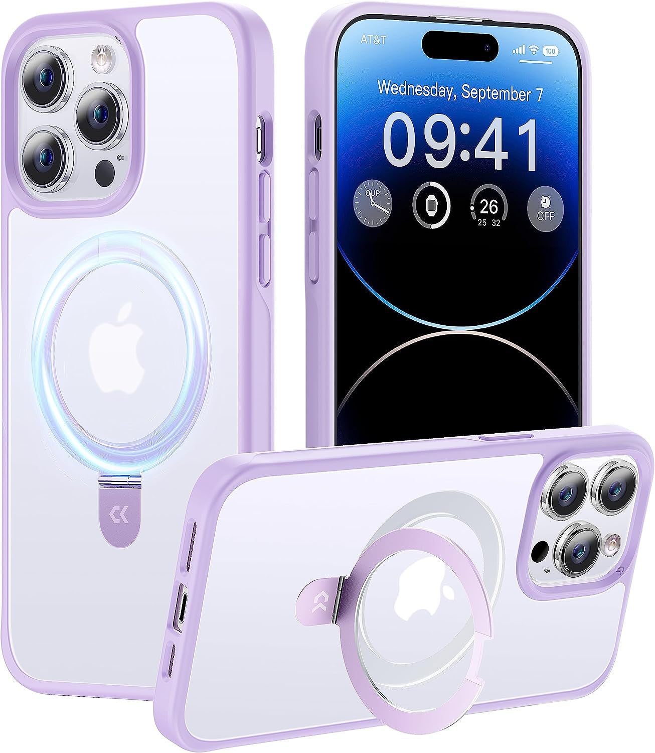 CASEKOO Iphone 14 Pro Magnetic Case with Stand - Beige, Magsafe & Military Drop Protection, Slim & Shockproof, 6.1 Inch  CASEKOO Violet Iphone 14 Pro 6.1 Inch 