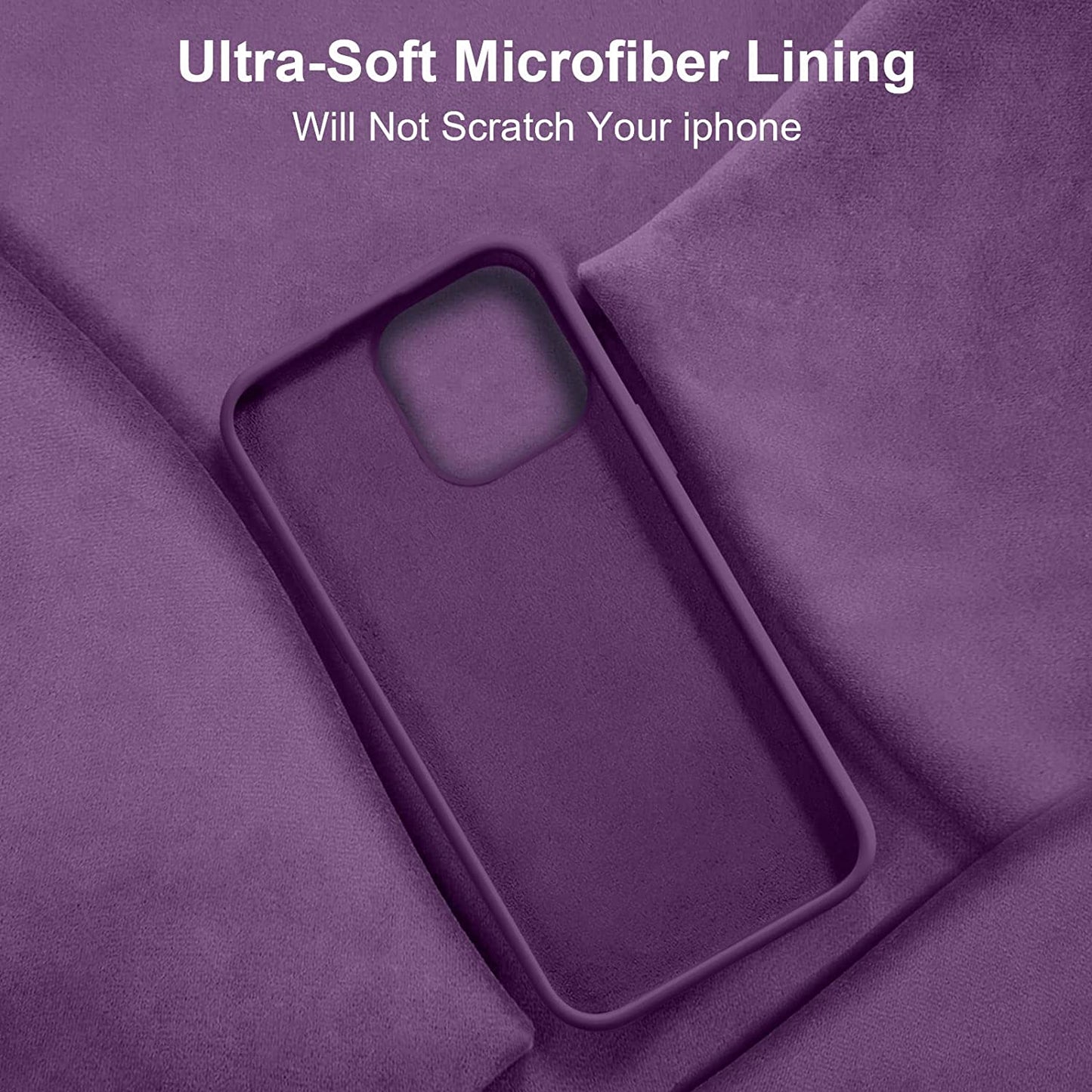 Vooii Compatible with Iphone 14 Case,[Premium Liquid Silicone Full Body Protective] [Soft Microfiber Lining] Anti-Scratch Shockproof Protective Case for Iphone 14 - Deep Purple  Vooii   