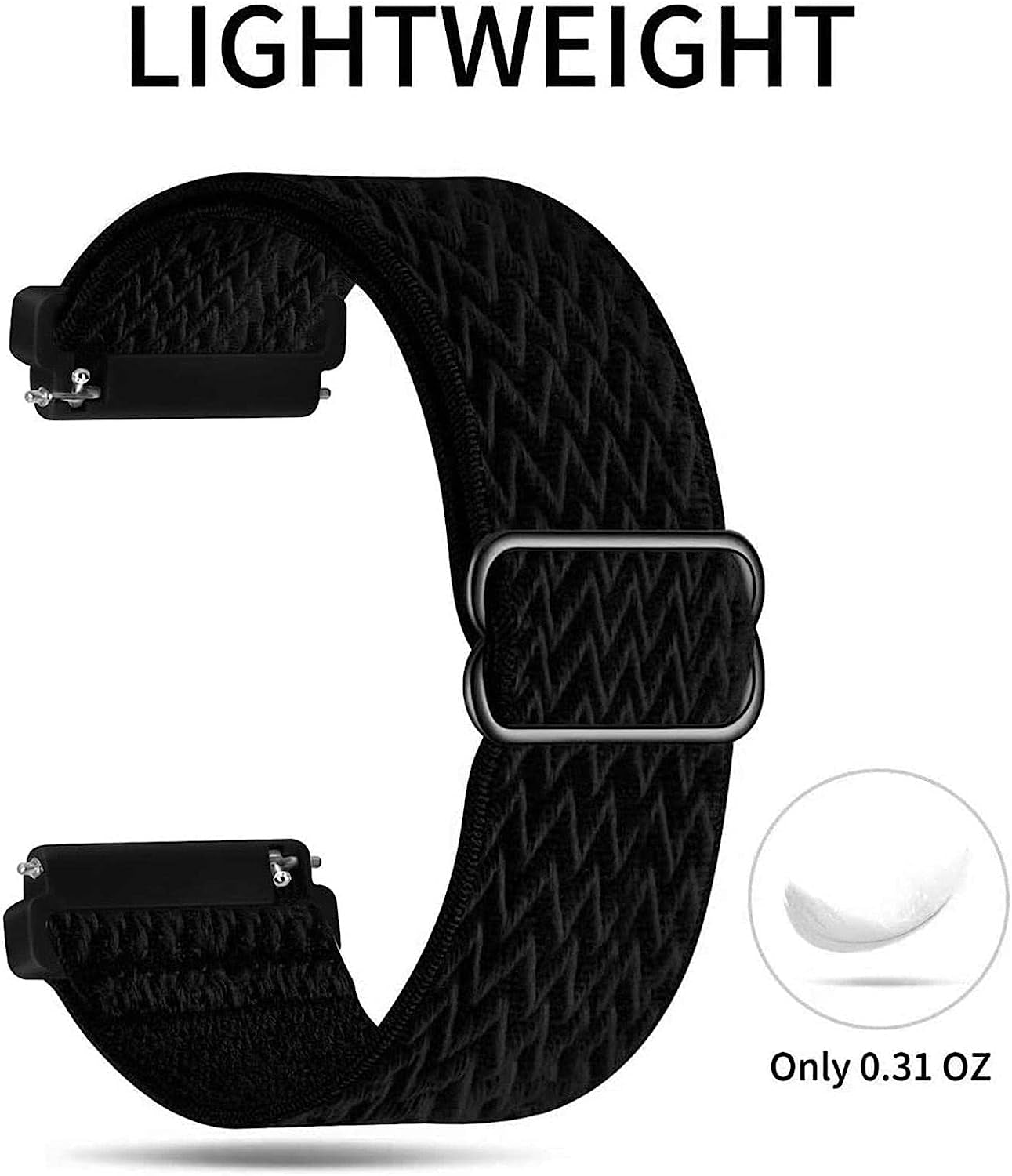 Abanen Stretch Loop Watch Bands for Garmin Venu 2 Plus/Venu Sq/Vivoactive 3 /Vivomove Sport, 20Mm Quick Release Elastic Soft Nylon Breathable Wristband Strap for Venu Sq 2, Forerunner 158  Abanen   