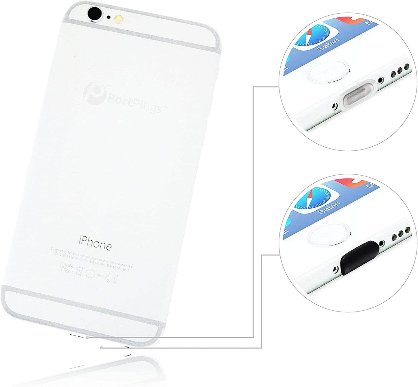 Portplugs 10 anti Dust Plugs, Compatible with Iphone 11, X, XS, XR, 8, 7, 6 Plus, Max, Pro, Airpods, Protection from Dirt, Sand, Lint, and Debris with Port Cleaning Brush (Black)  PortPlugs   