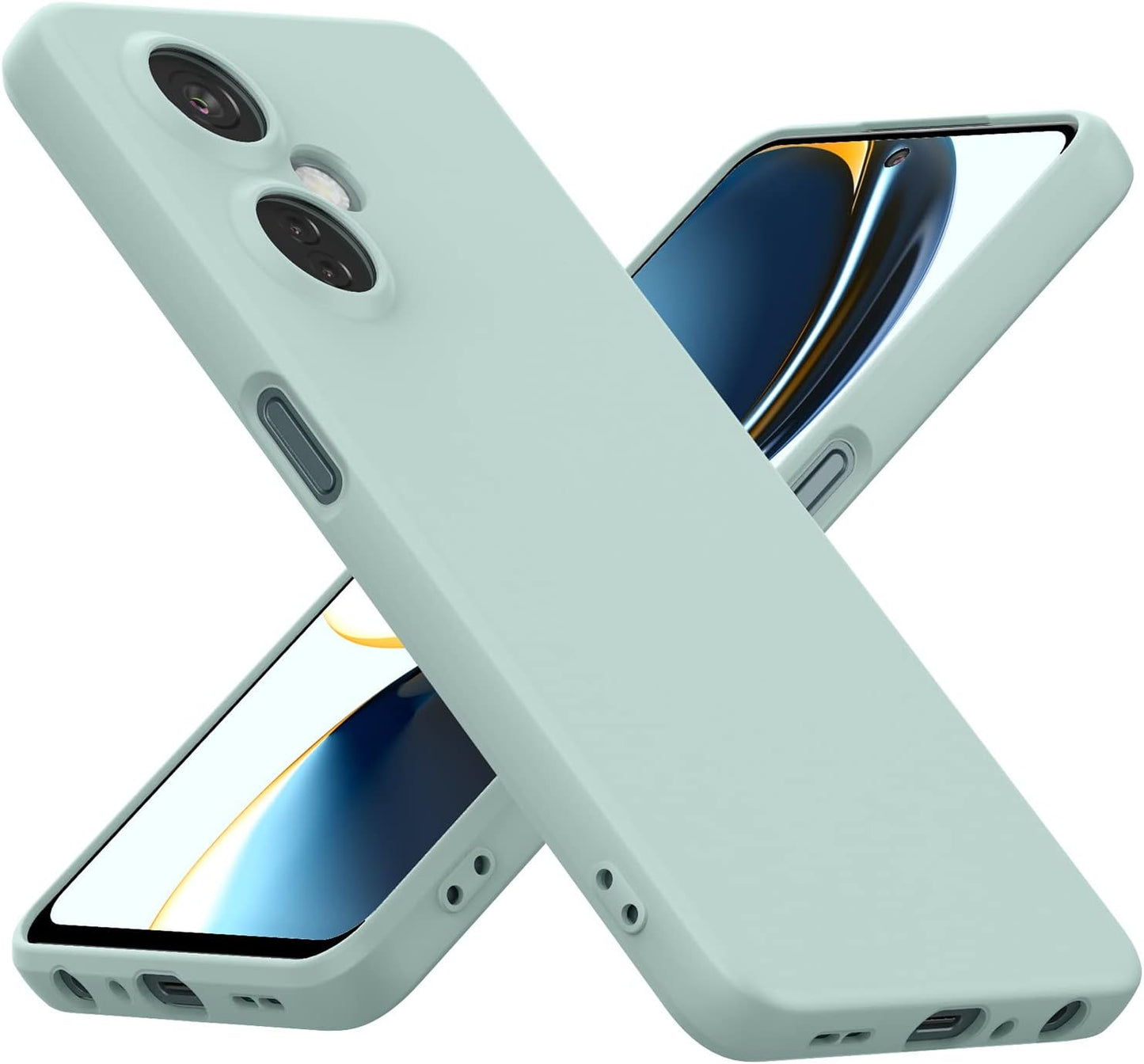 Foluu Silicone Case for Oneplus Nord N30 5G, Liquid Gel Rubber Case with Soft Microfiber Lining Cushion Slim Hard Shell Shockproof Protective Cover for Oneplus Nord N30 5G 2023 (Light Cyan)  Foluu   