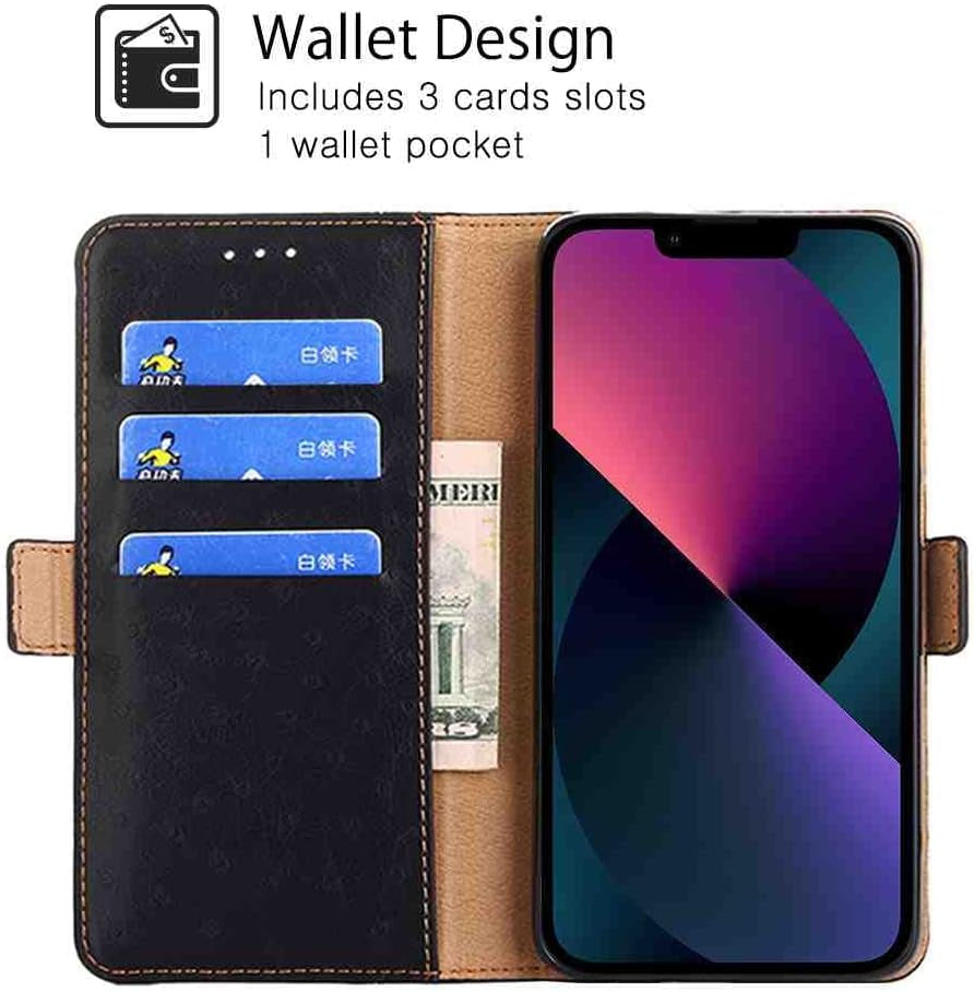 Cyr-Guard Phone Cover Wallet Folio Case for LG V30, Premium PU Leather Slim Fit Cover for LG V30, Good Touch, Black  Cyr-Guard   