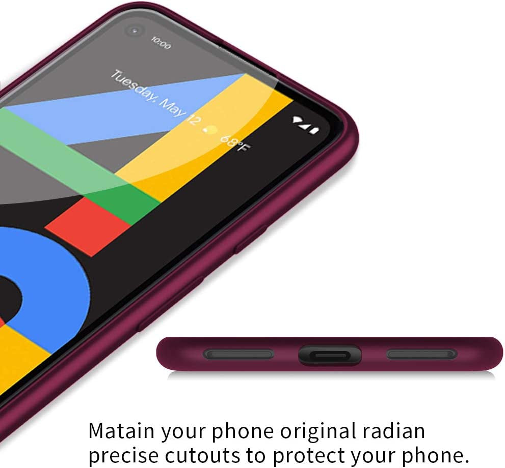 X-Level Google Pixel 4A Case Slim Fit Mobile Phone Case [Guardian Series] Soft TPU Matte Finish Ultra-Thin Light Protective Cell Phone Back Cover for Google Pixel 4A-Wine Red  pipilu   