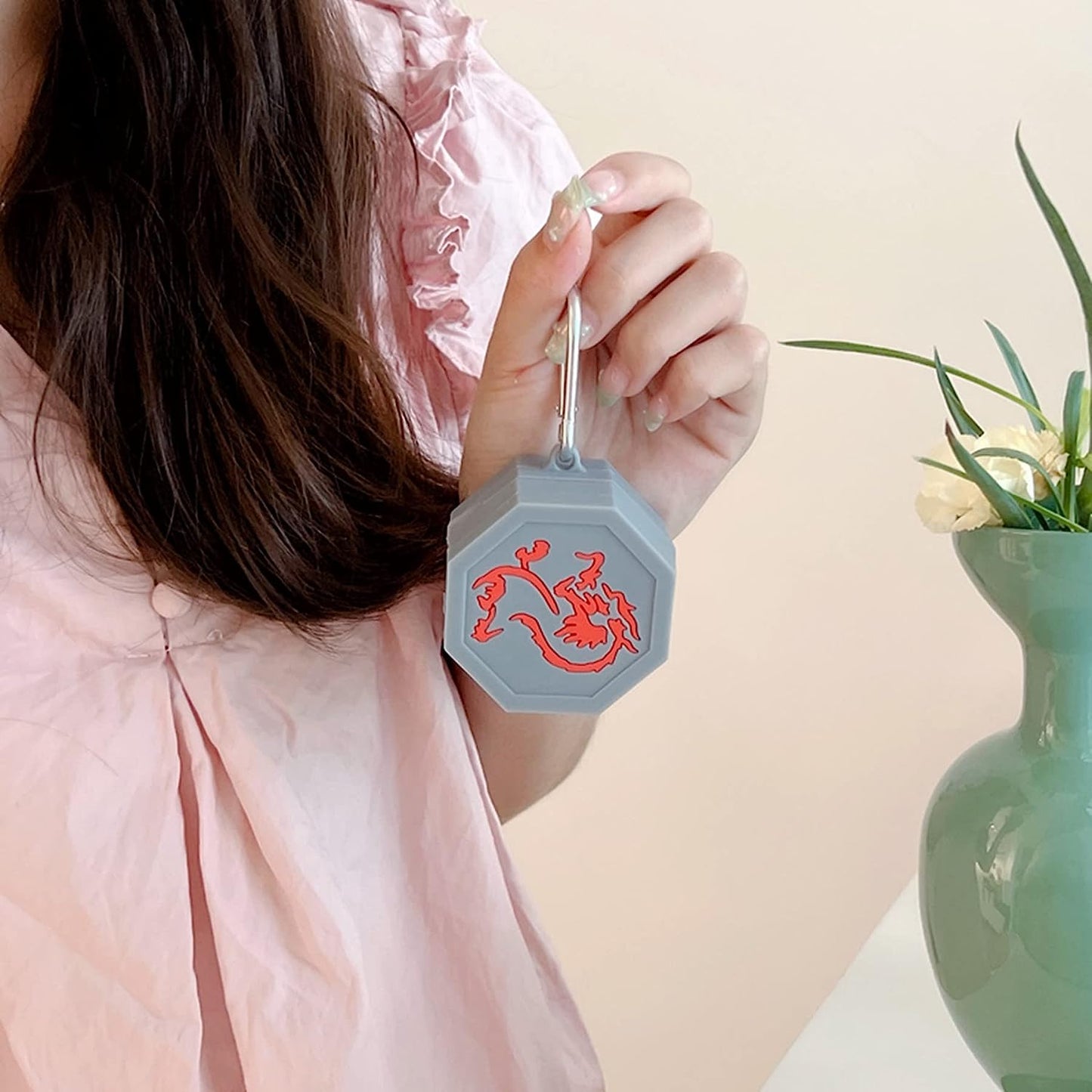 Compatible with Samsung Galaxy Buds Live/Galaxy Buds Pro/Galaxy Buds 2 Charging Box,3D Cartoon Cool Dragon Talisman Jackie Chan Adventures Silicone Earphone Case with Hook  AOLABOKY   